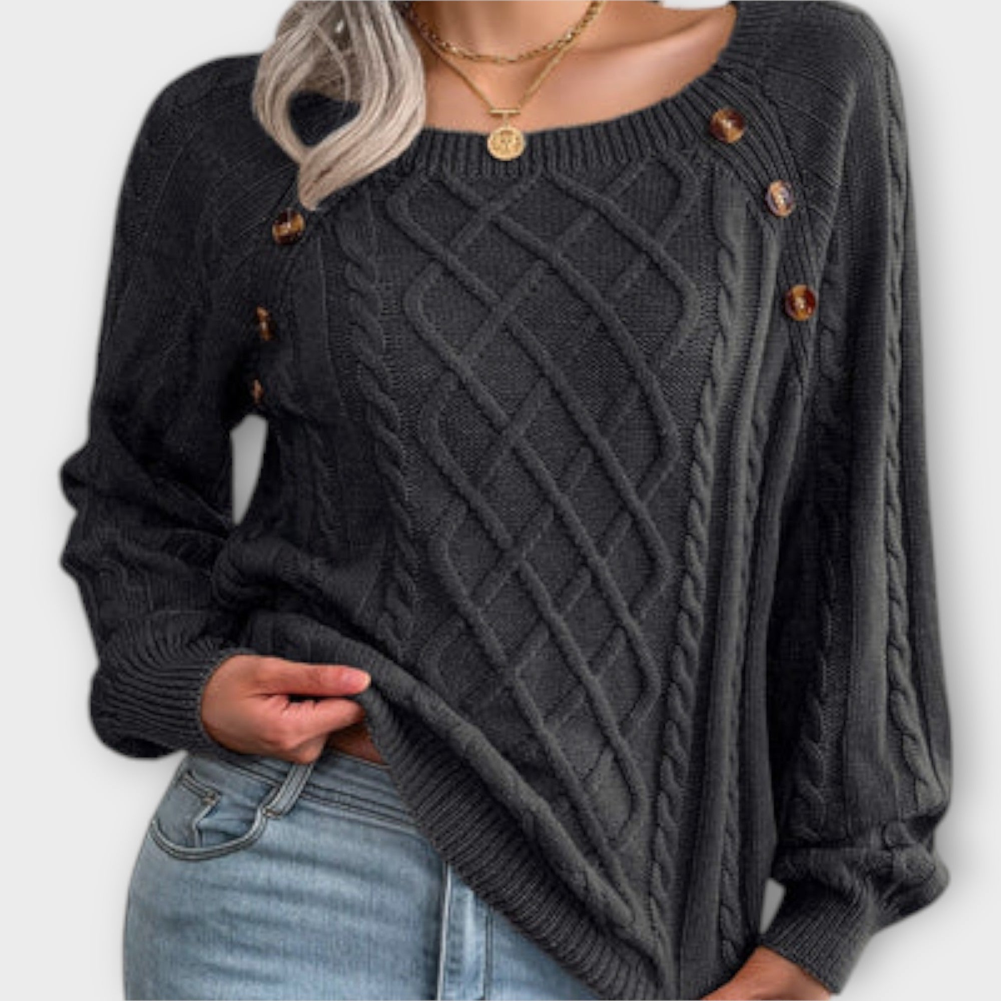 Malia - Sweater med Knapper