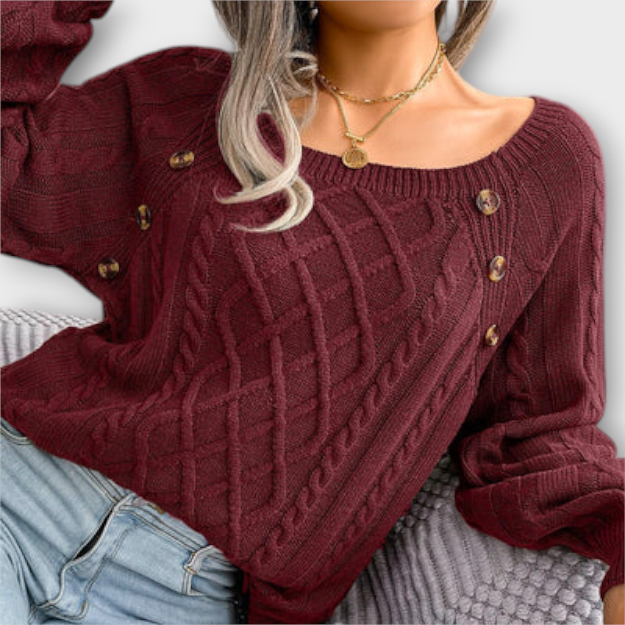Malia - Sweater med Knapper