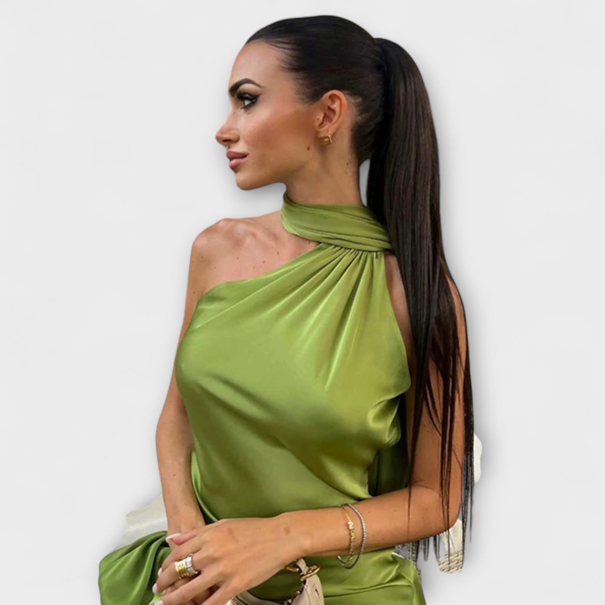Chic Off-Shoulder Halter Maxi Kjole