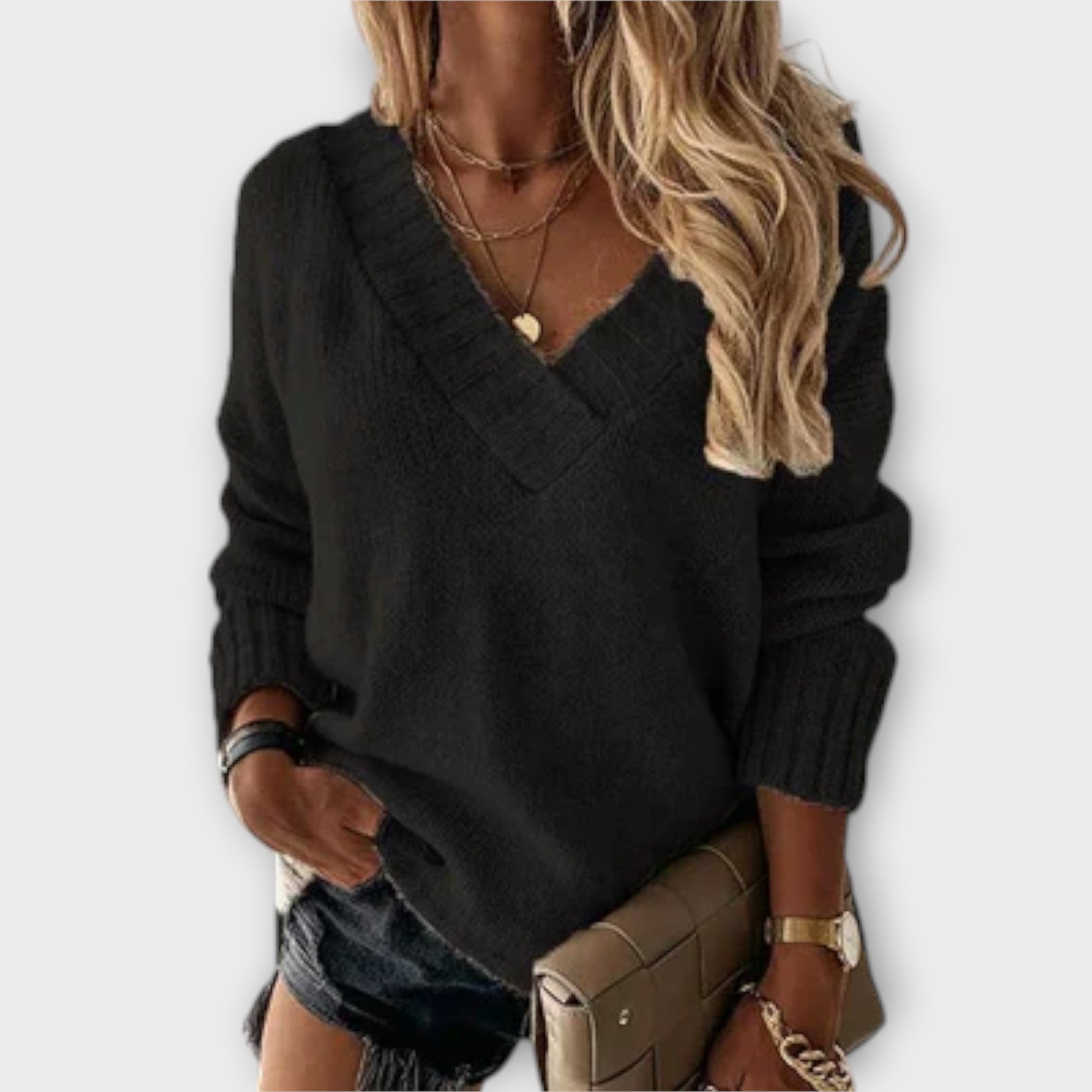 Jane - Behagelig V-Hals Sweater