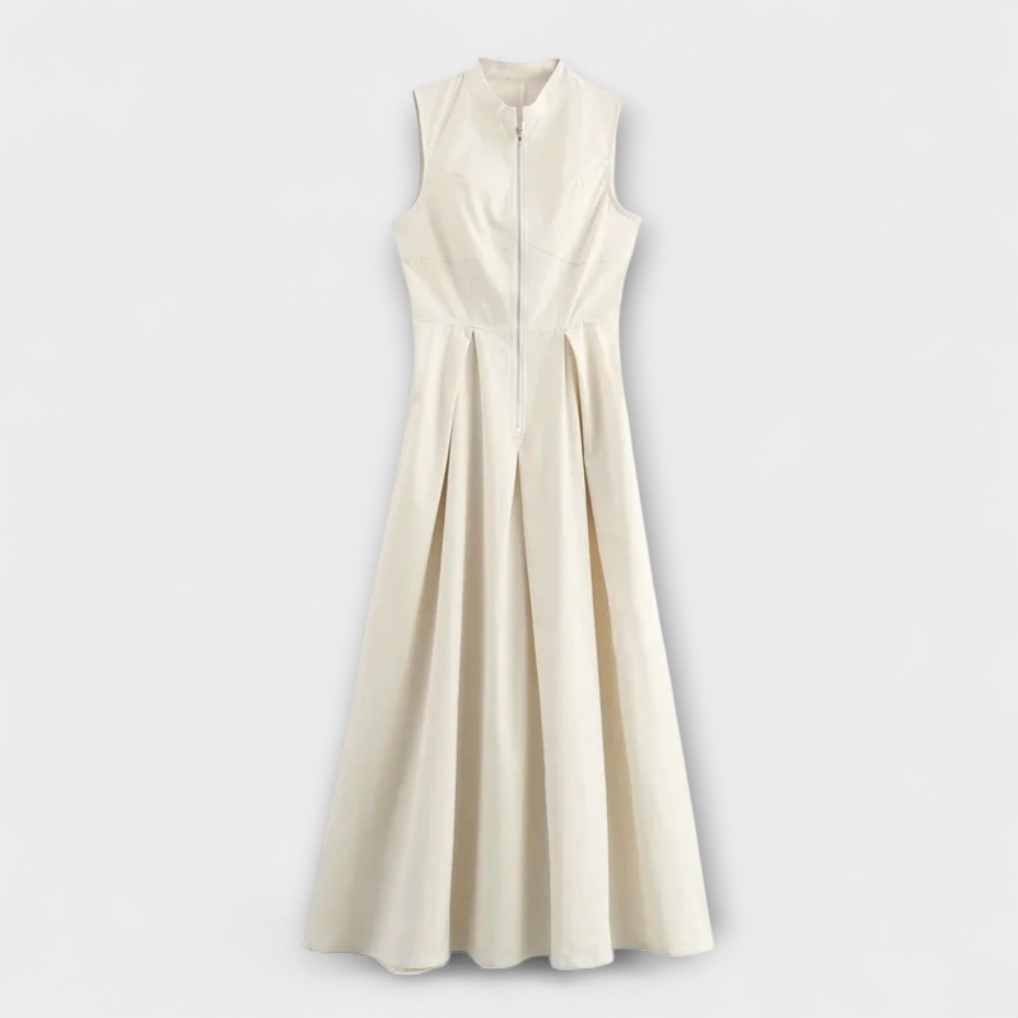 Ærmeløs Plisseret Bodycon Midi Kjole