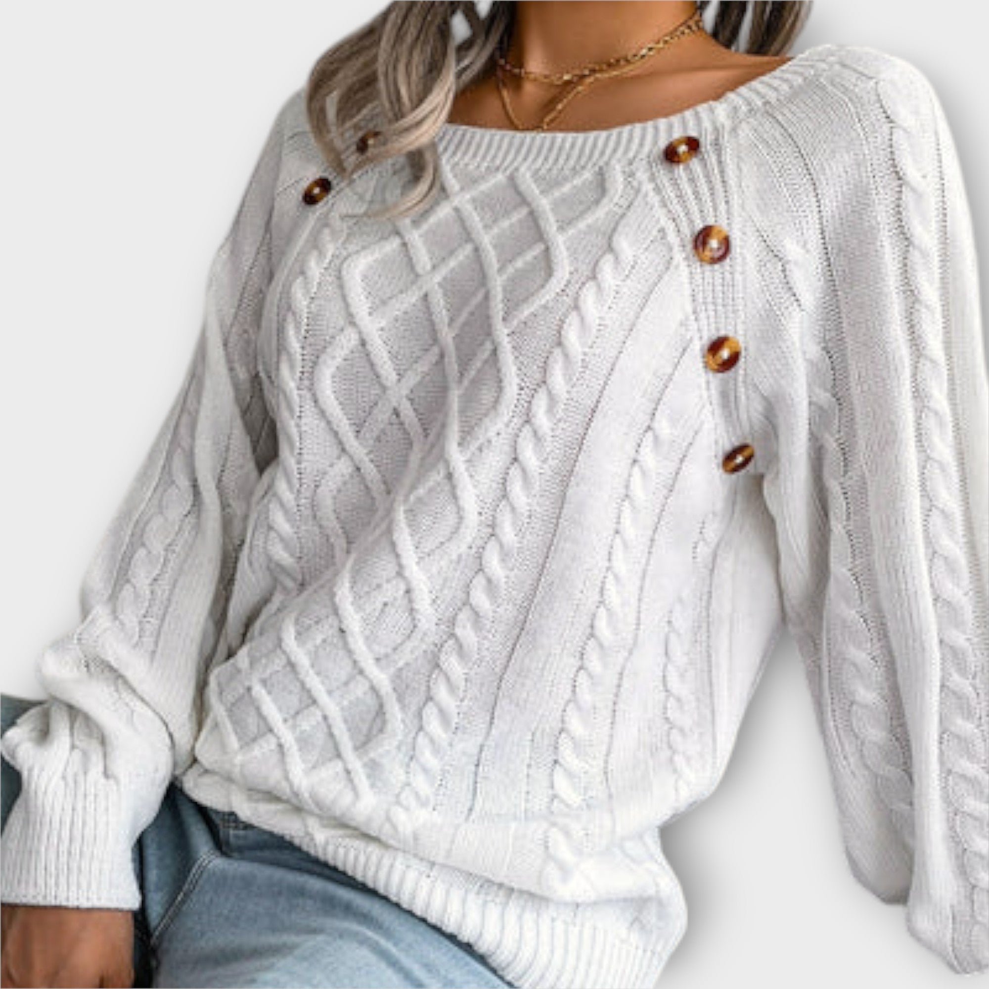 Malia - Sweater med Knapper