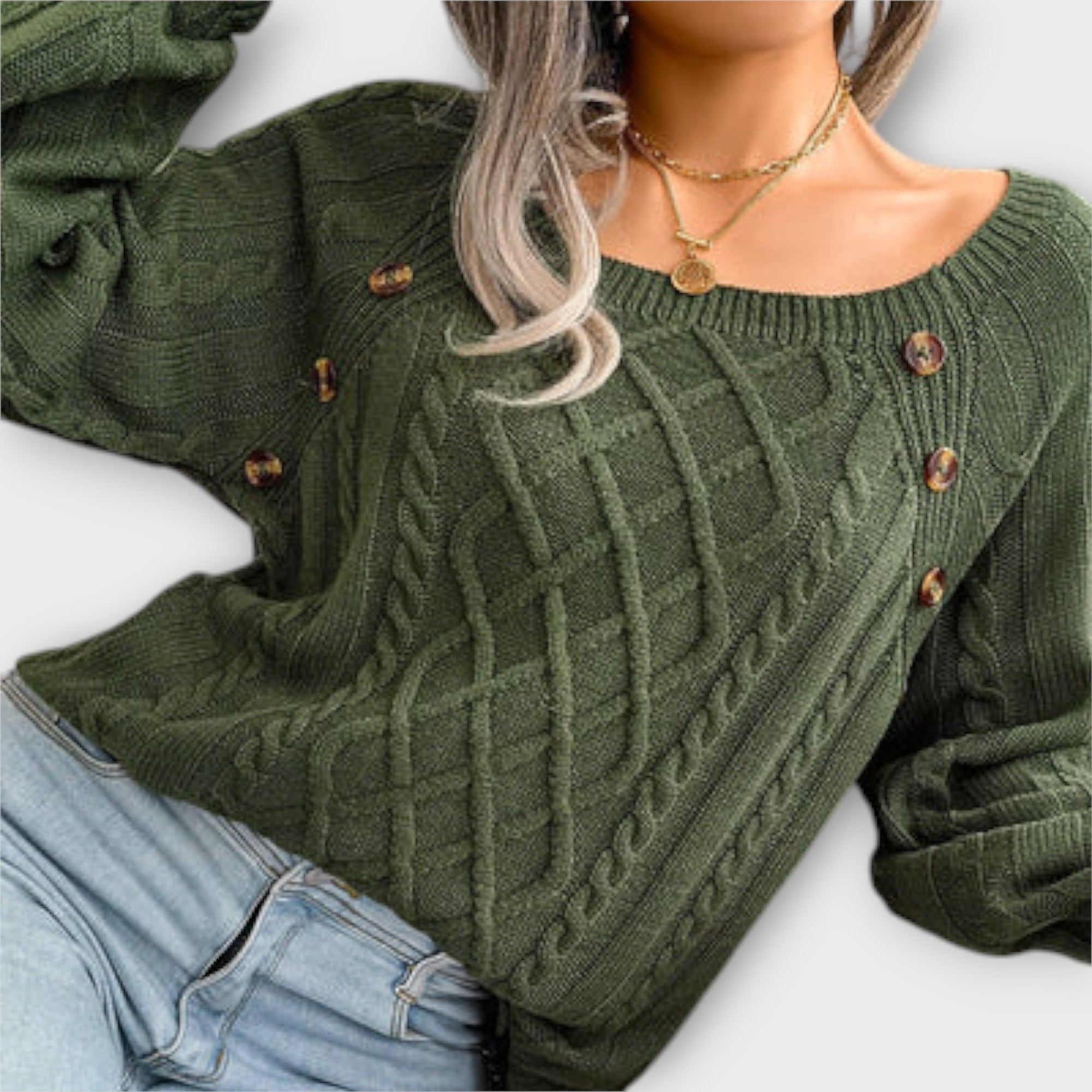 Malia - Sweater med Knapper
