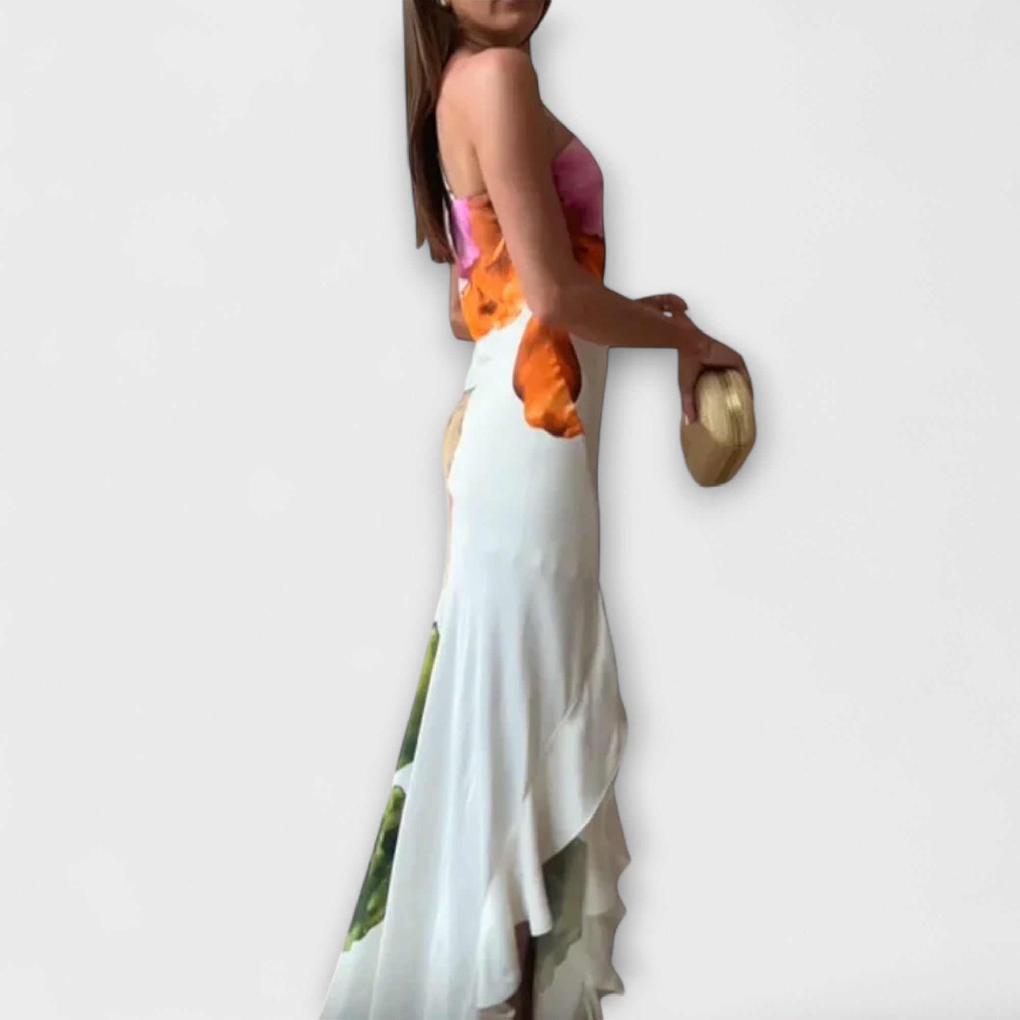 Sapphire - Elegant Patchwork Maxi Kjole