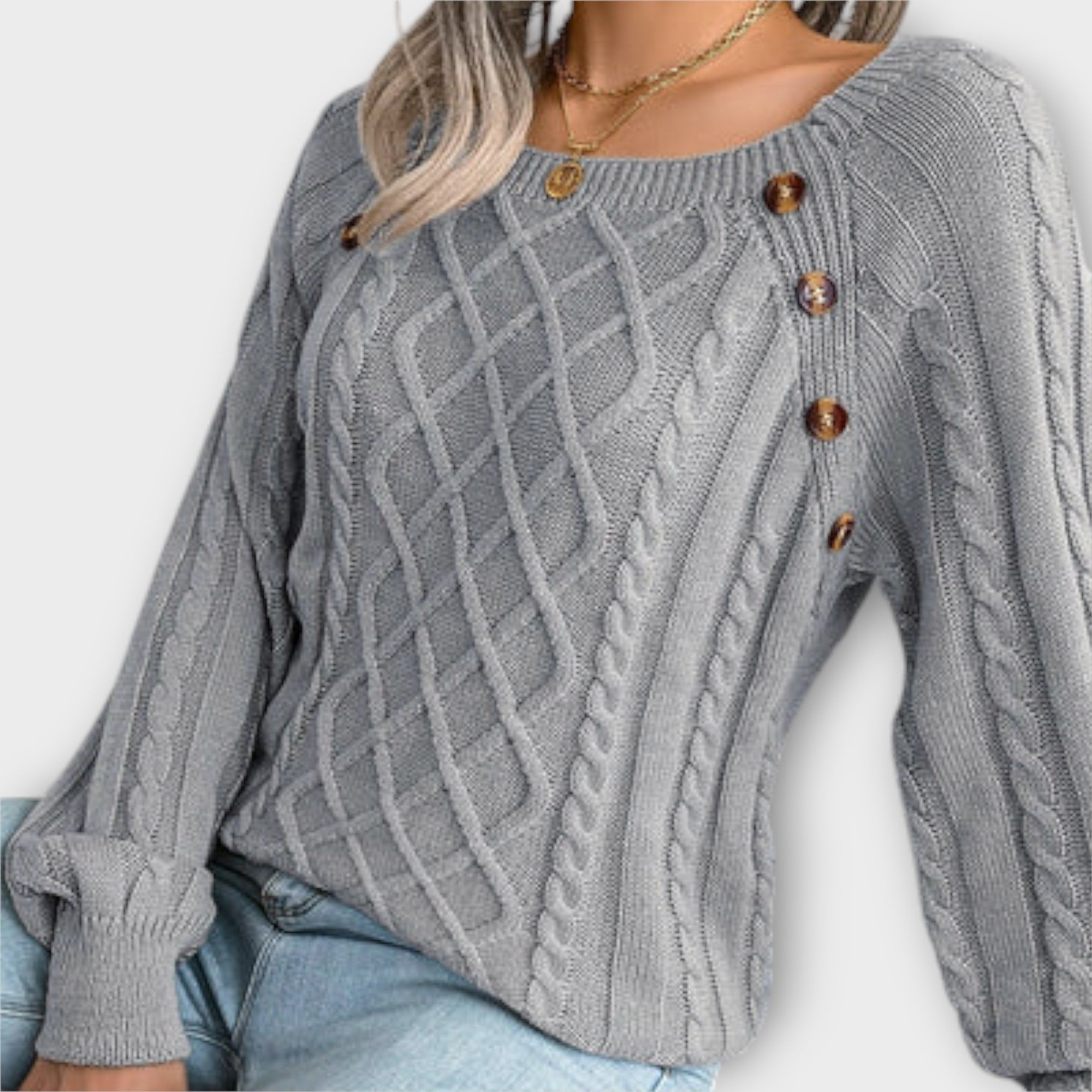 Malia - Sweater med Knapper