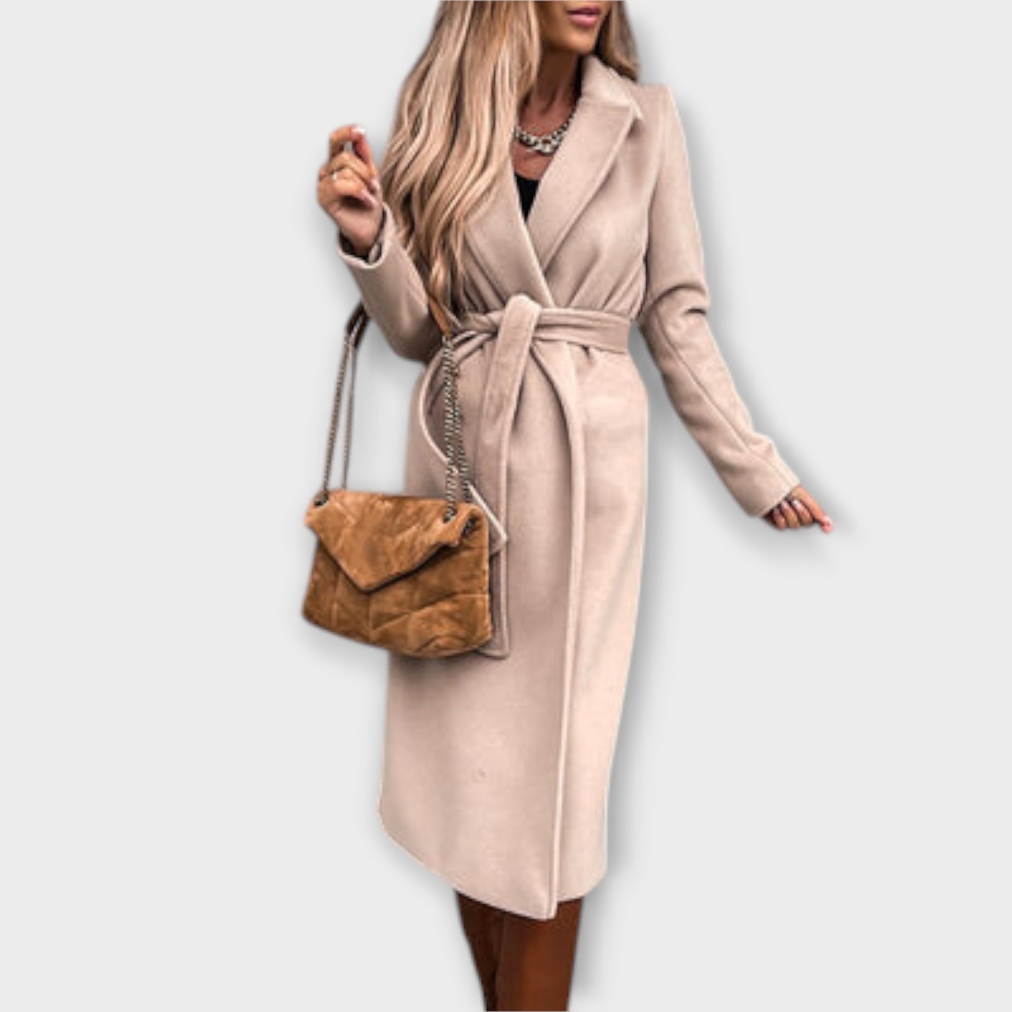 Eliza - Chic Lang Frakke med Bånd