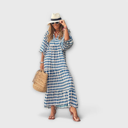 Elegant Geometrisk Maxi Kjole