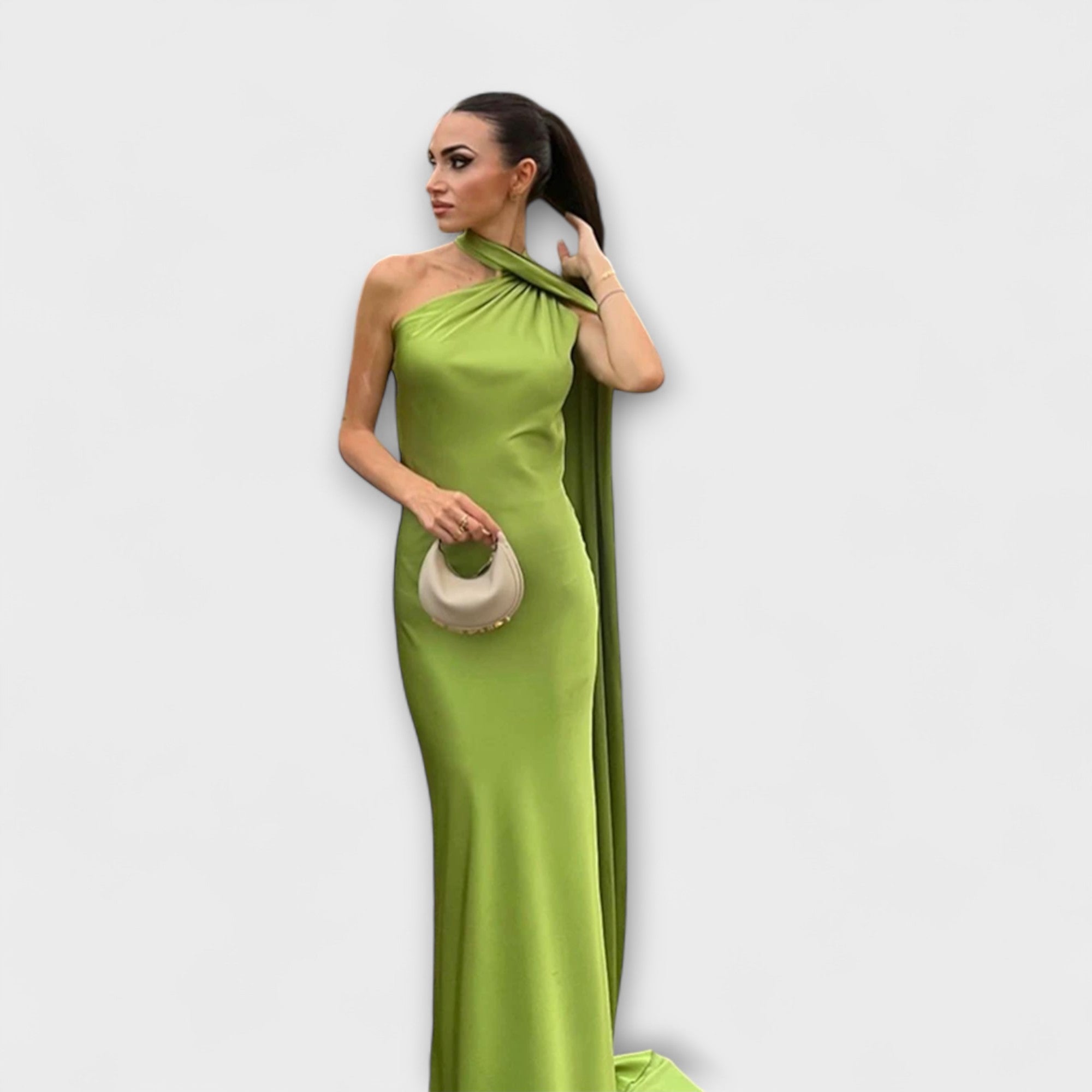 Chic Off-Shoulder Halter Maxi Kjole
