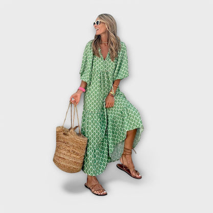 Elegant Geometrisk Maxi Kjole