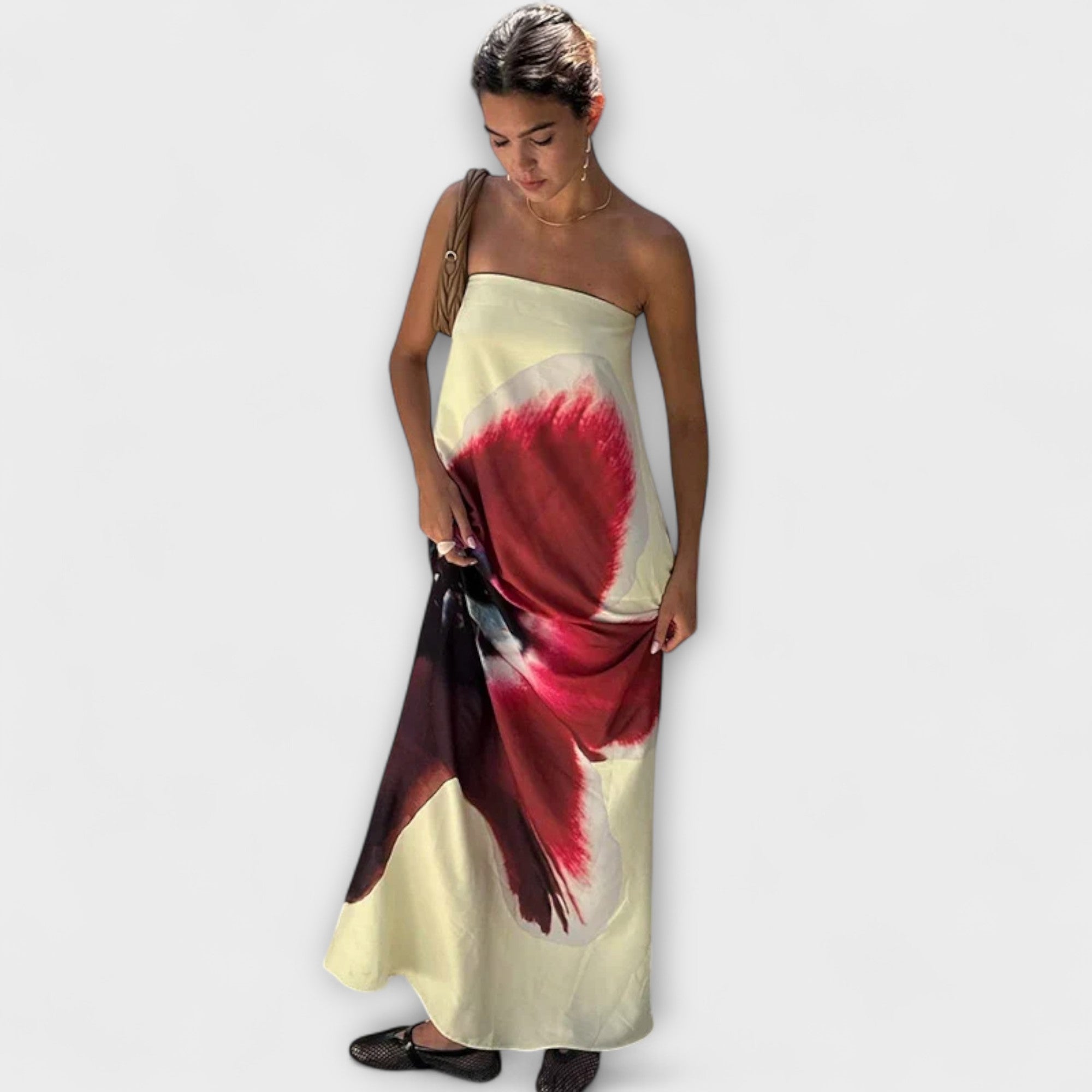 Chic Off-Shoulder Ærmeløs Maxi Kjole