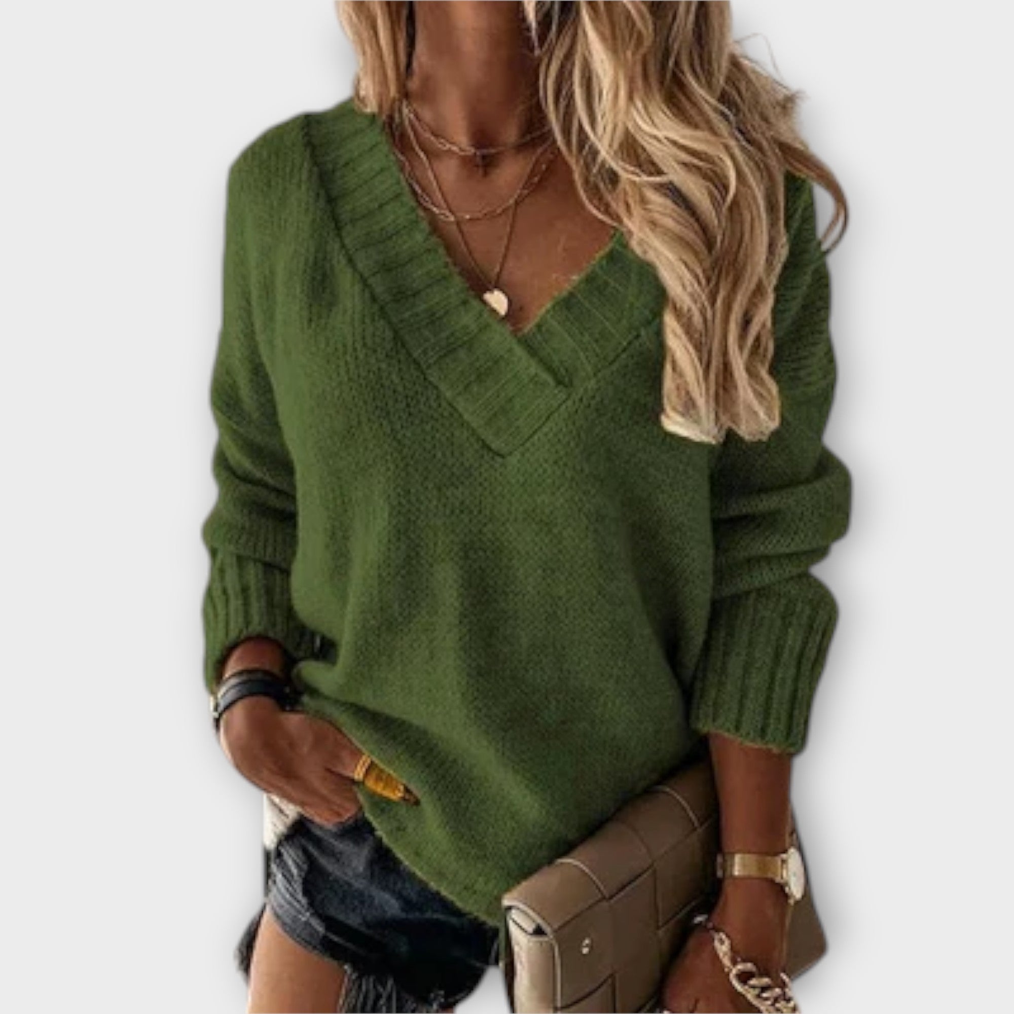 Jane - Behagelig V-Hals Sweater