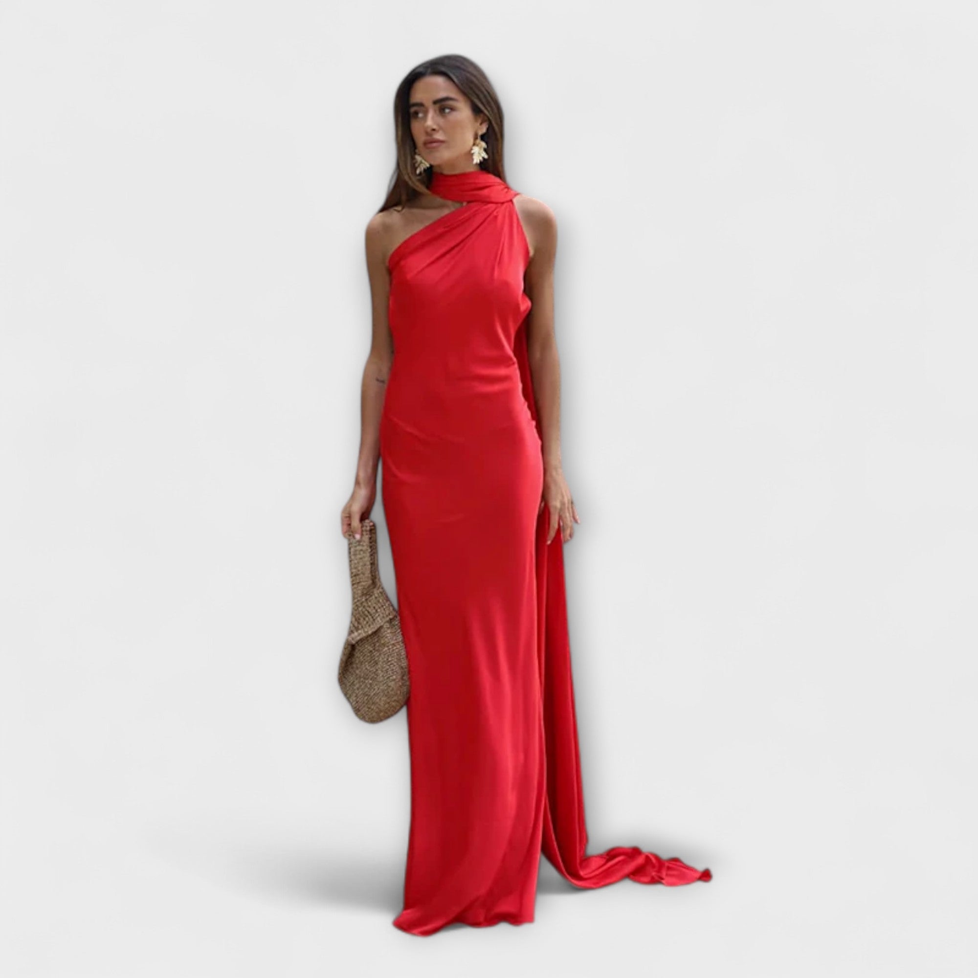 Chic Off-Shoulder Halter Maxi Kjole