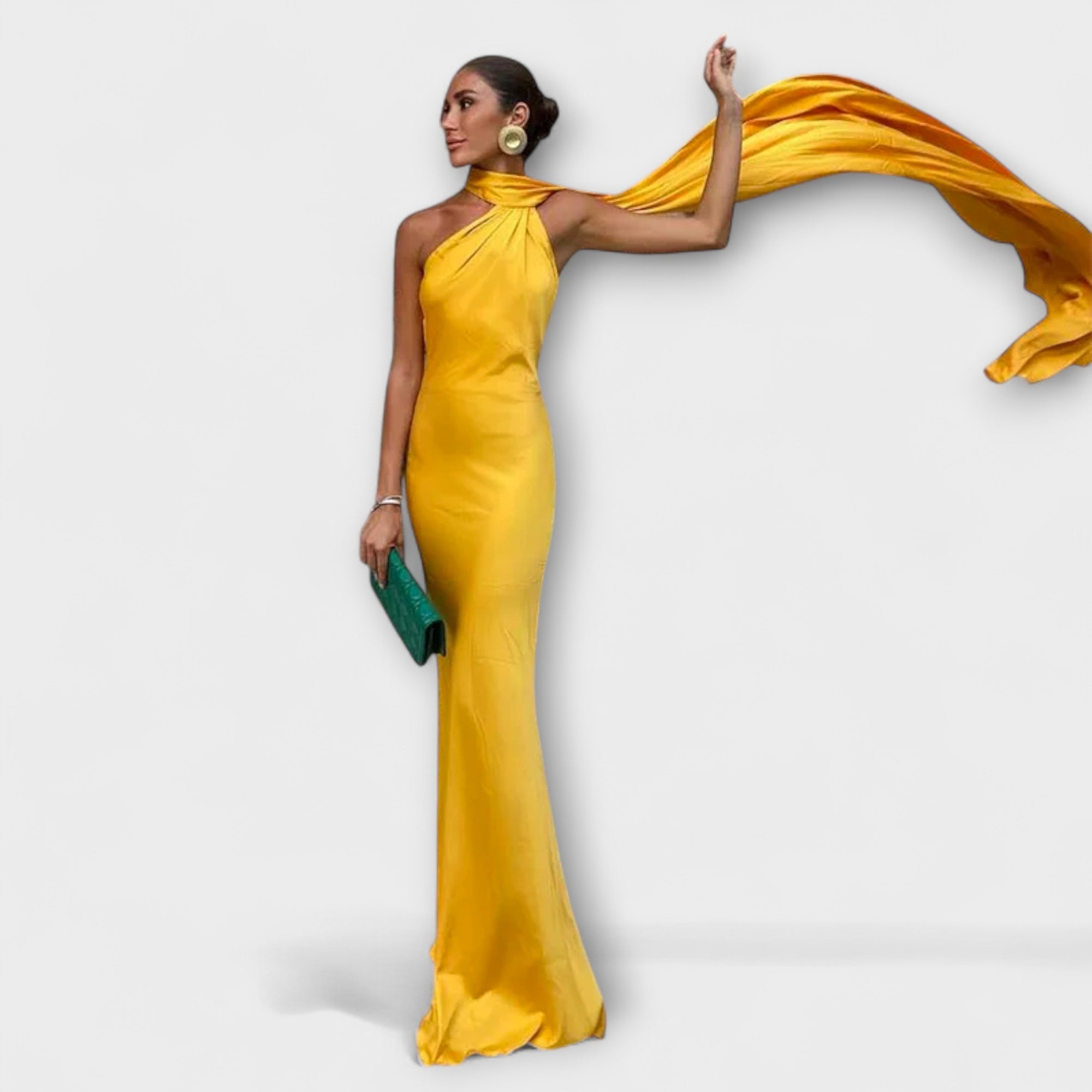 Chic Off-Shoulder Halter Maxi Kjole