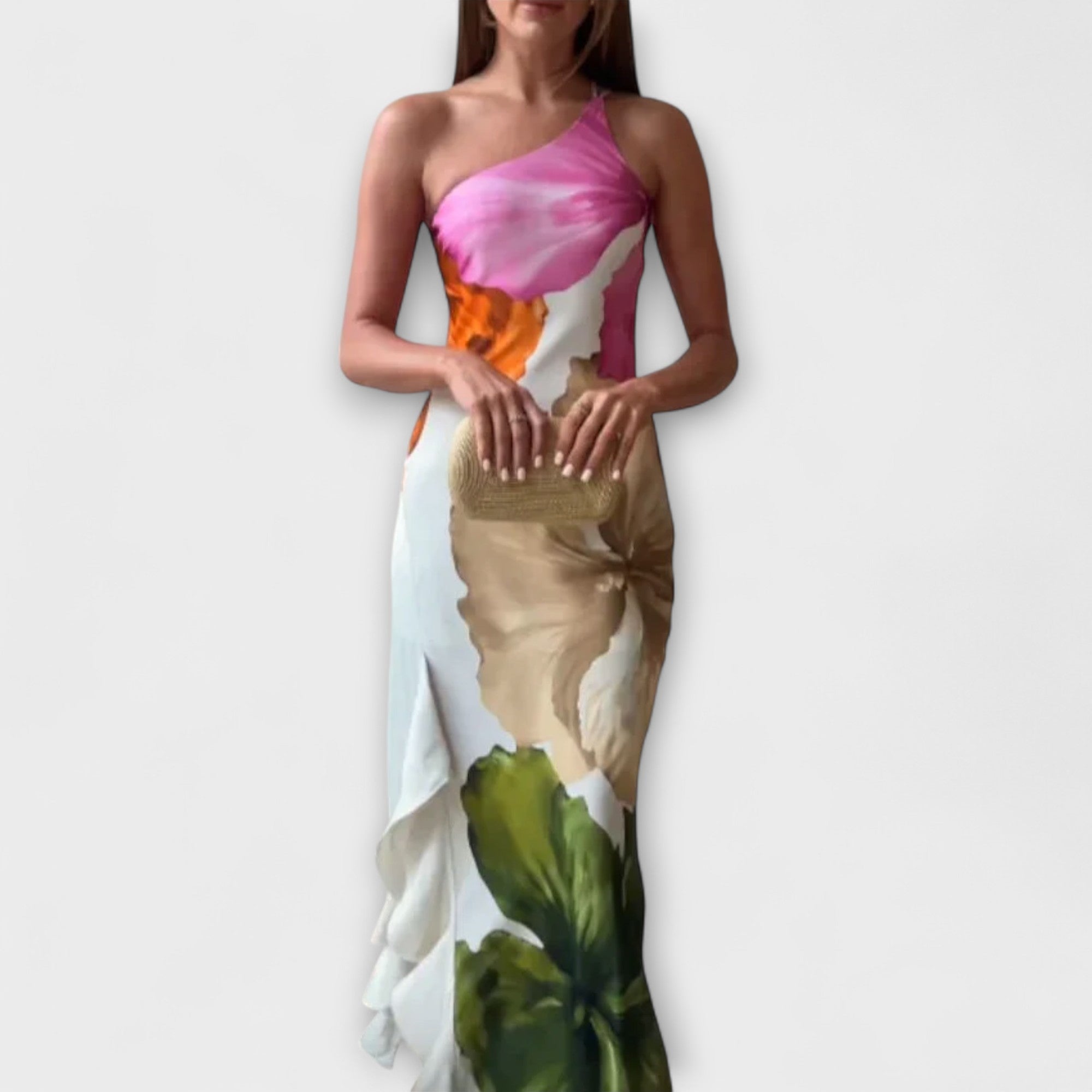 Sapphire - Elegant Patchwork Maxi Kjole