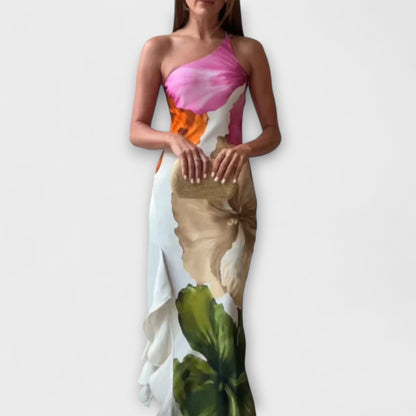Sapphire - Elegant Patchwork Maxi Kjole