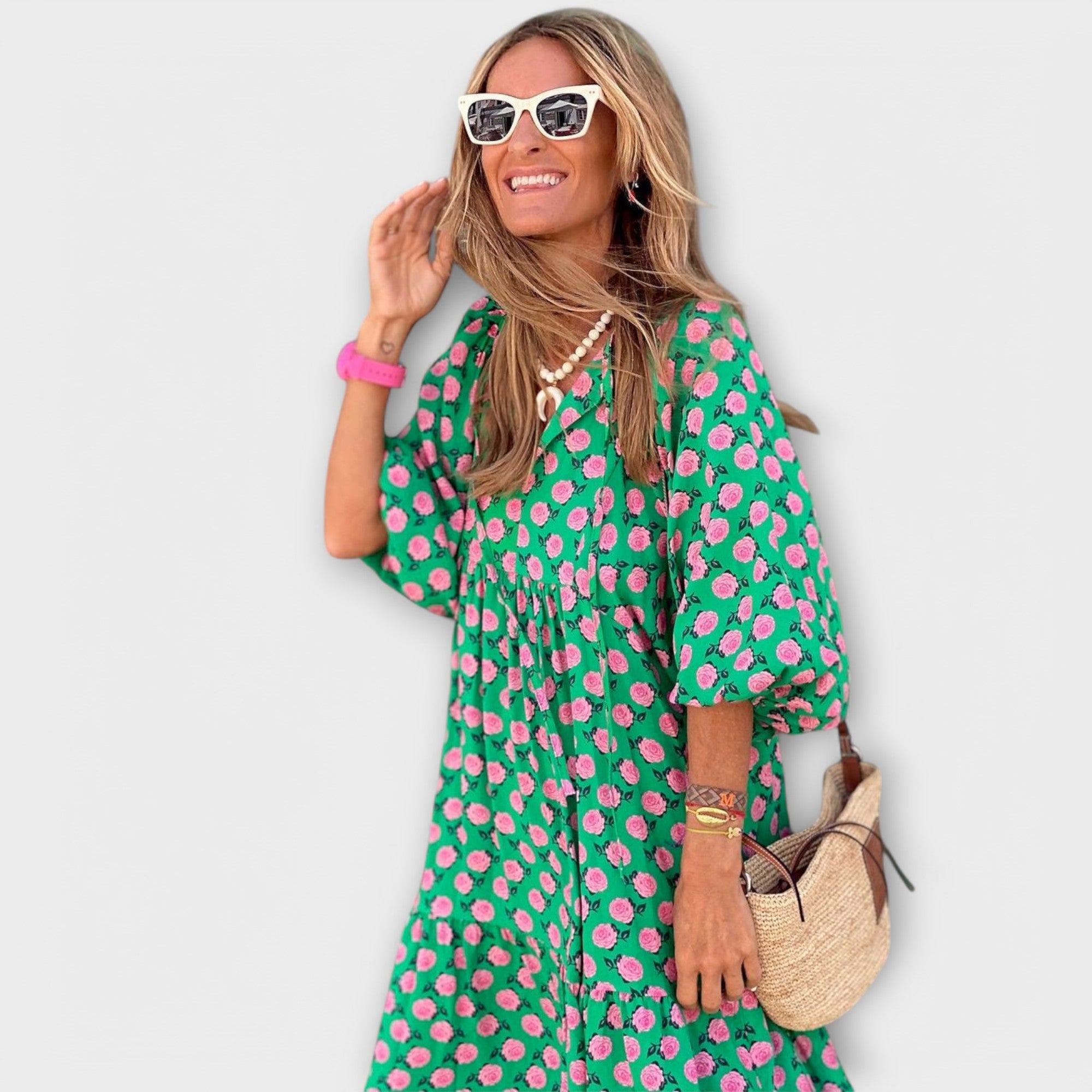 Elegant Geometrisk Maxi Kjole
