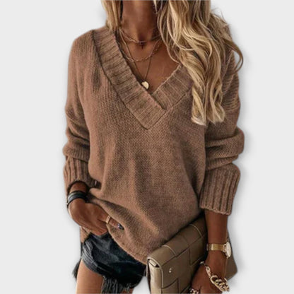 Jane - Behagelig V-Hals Sweater