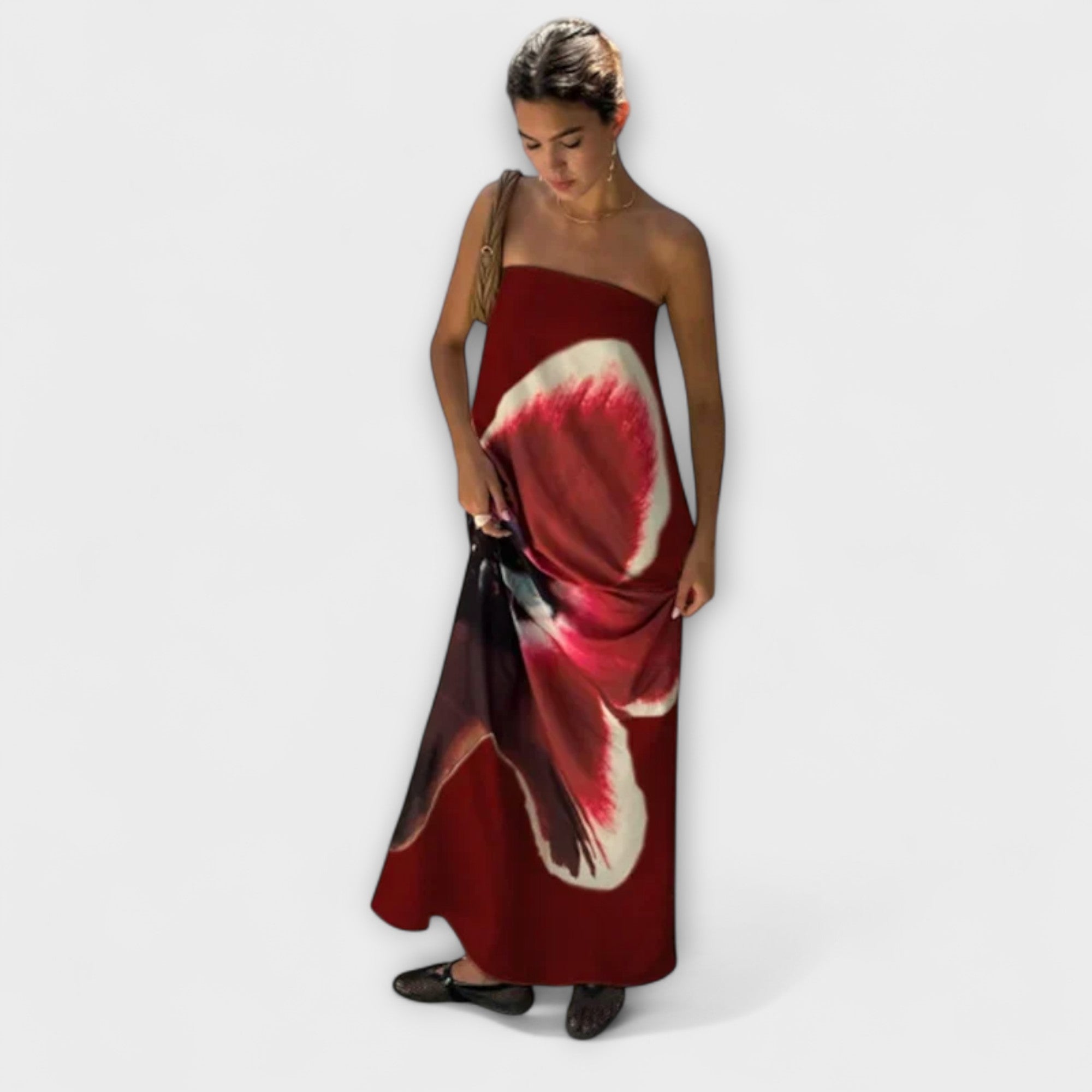 Chic Off-Shoulder Ærmeløs Maxi Kjole