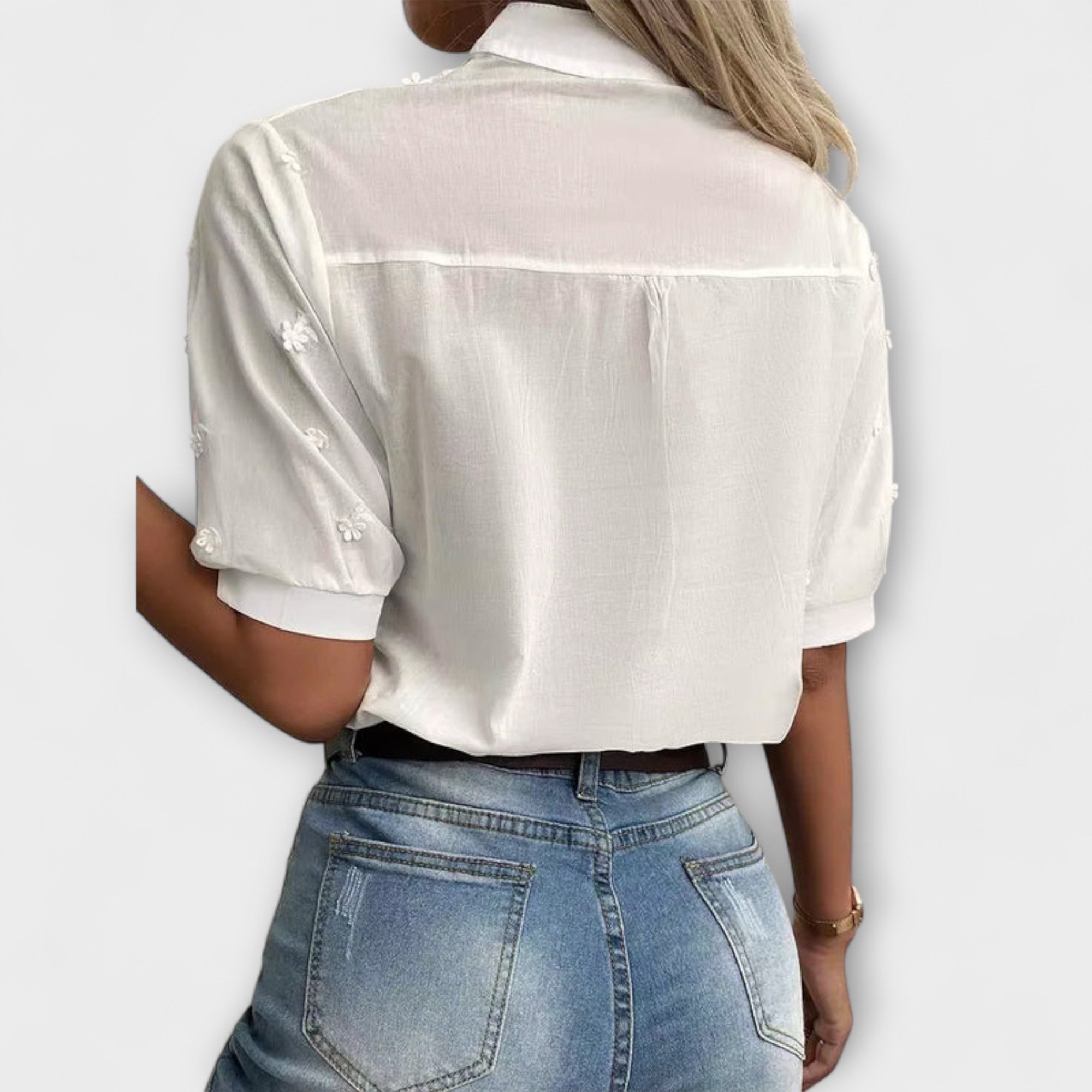 Élise - Mila Bluse med Udsøgt Broderi
