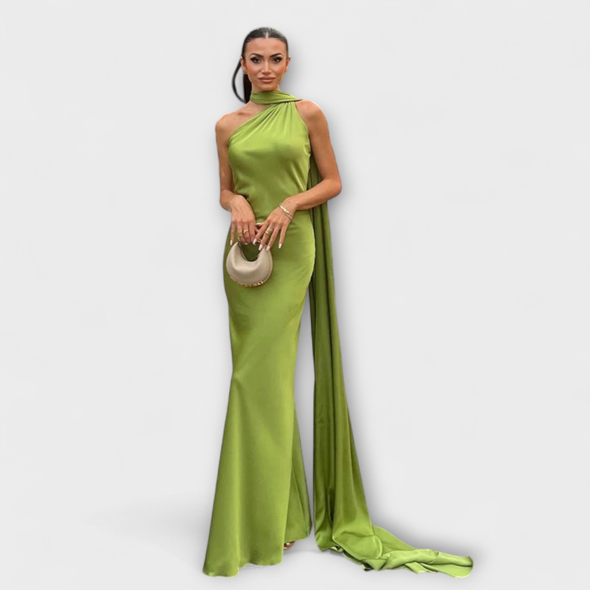 Chic Off-Shoulder Halter Maxi Kjole