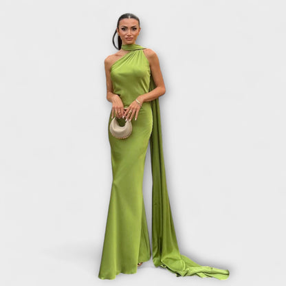 Chic Off-Shoulder Halter Maxi Kjole