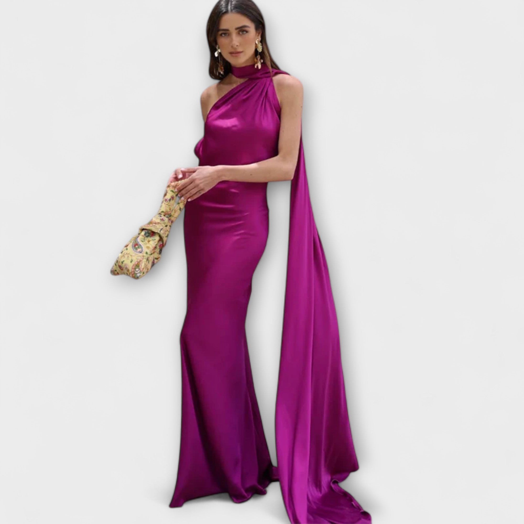 Chic Off-Shoulder Halter Maxi Kjole