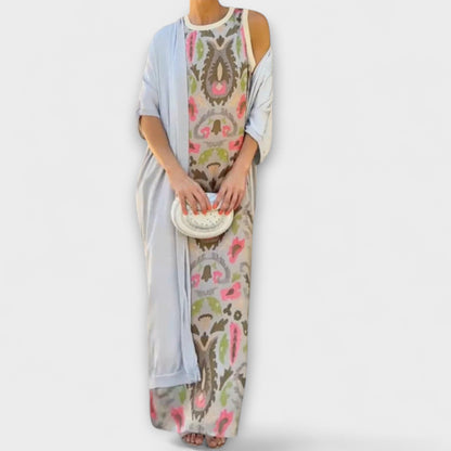 Selviane - Maxi Kjole med Matchende Cardigan