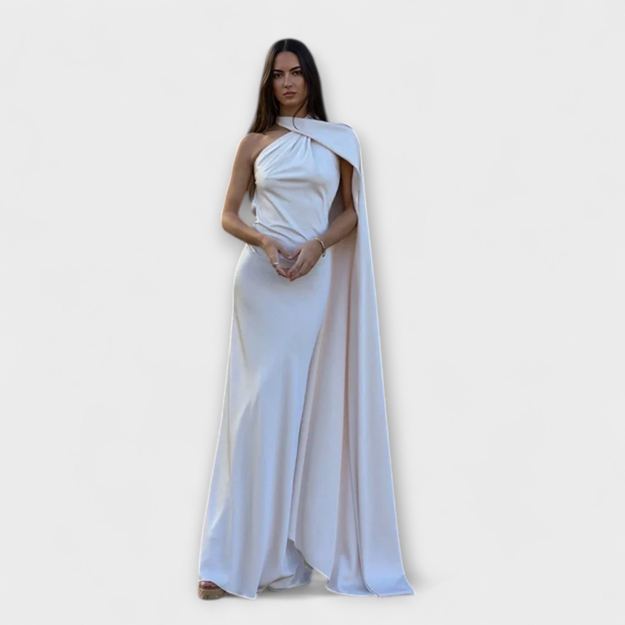 Chic Off-Shoulder Halter Maxi Kjole