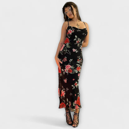 Blomstermønster Spaghetti Strop Bodycon Kjole