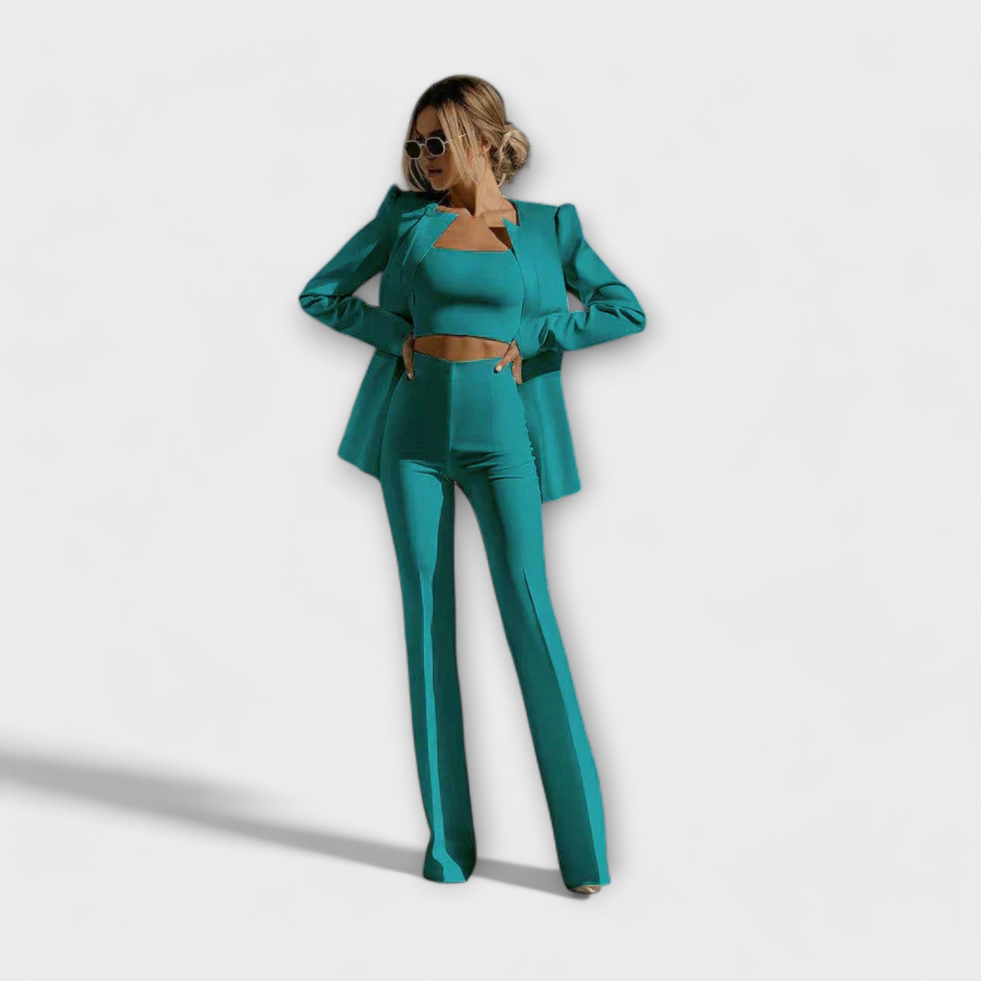 Selina - Stilfuldt 3-delt sæt (Blazer, Top, Bukser)