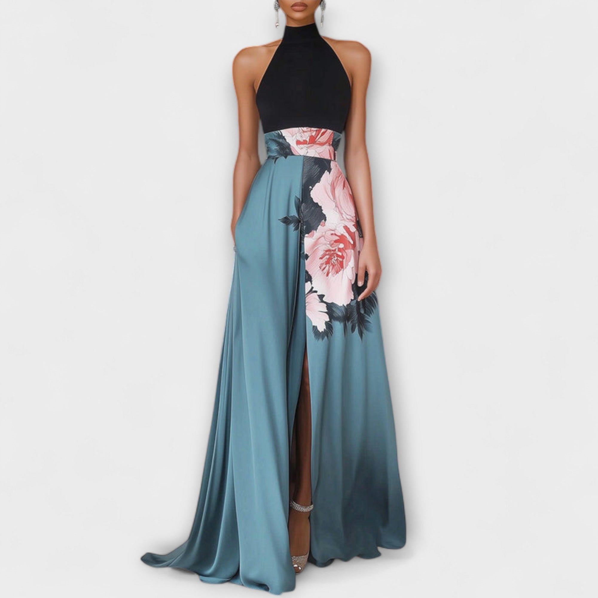 Natalie - Blomster A-Line Maxi Kjole