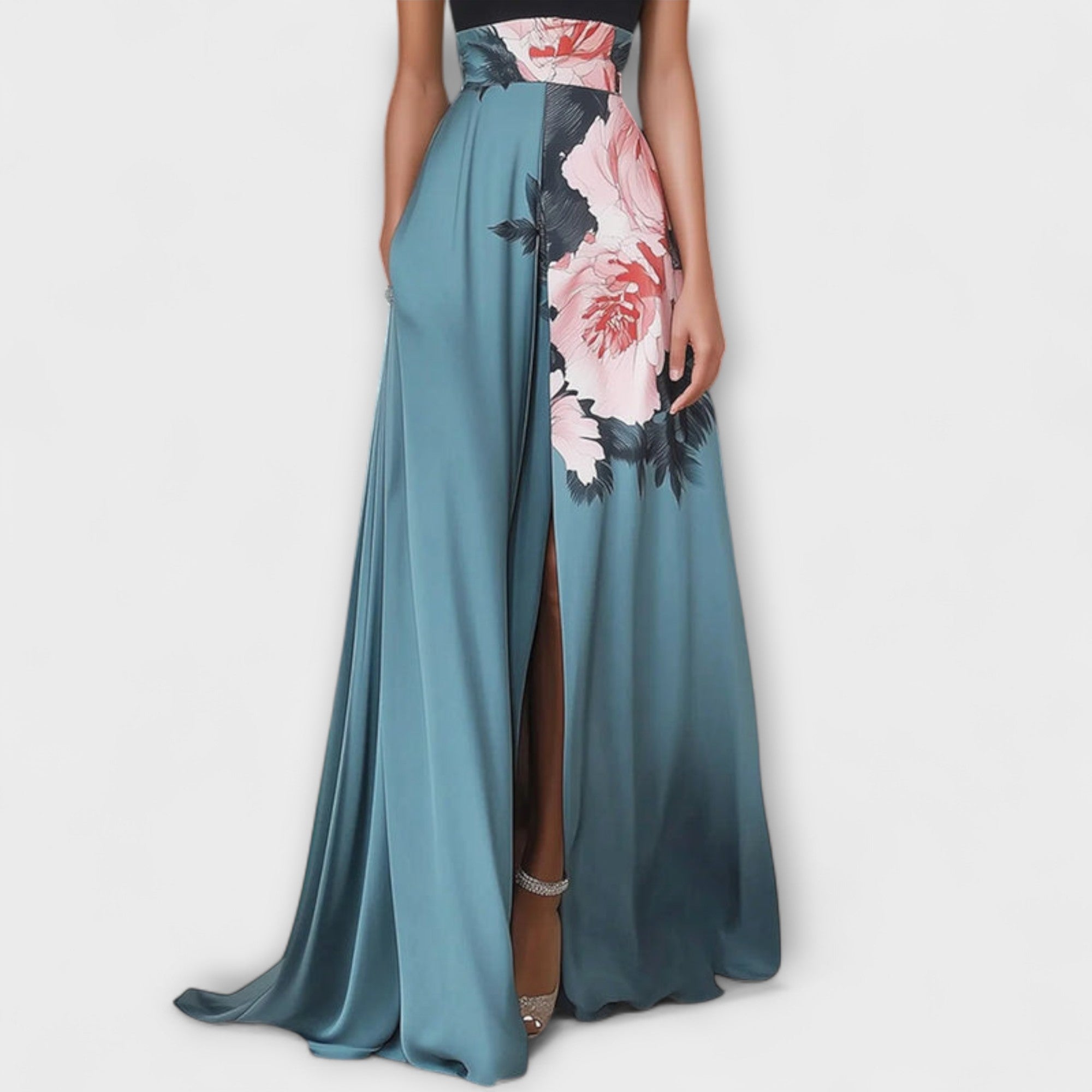Natalie - Blomster A-Line Maxi Kjole