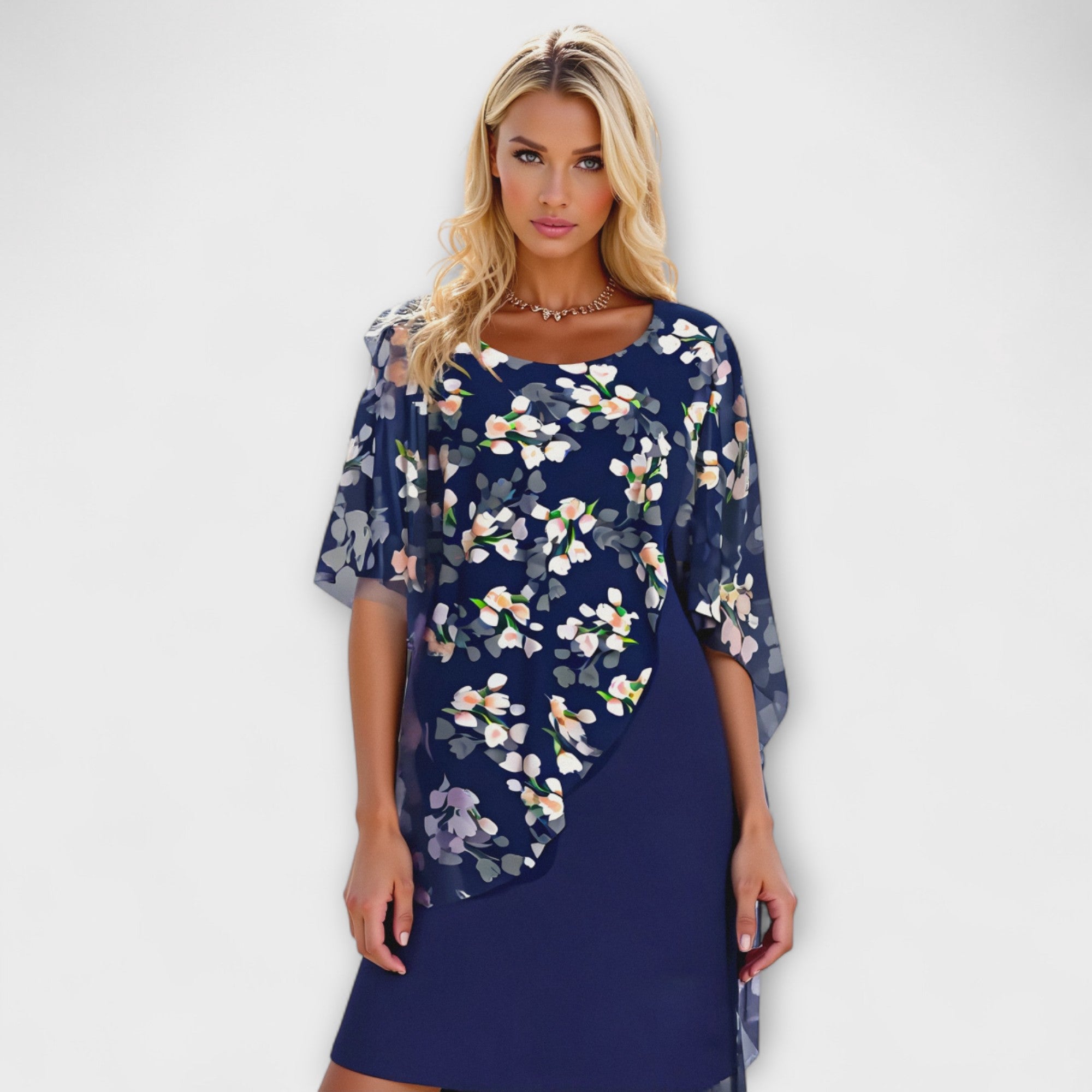Lyanna - Floral Chiffon Kjole til Kvinder
