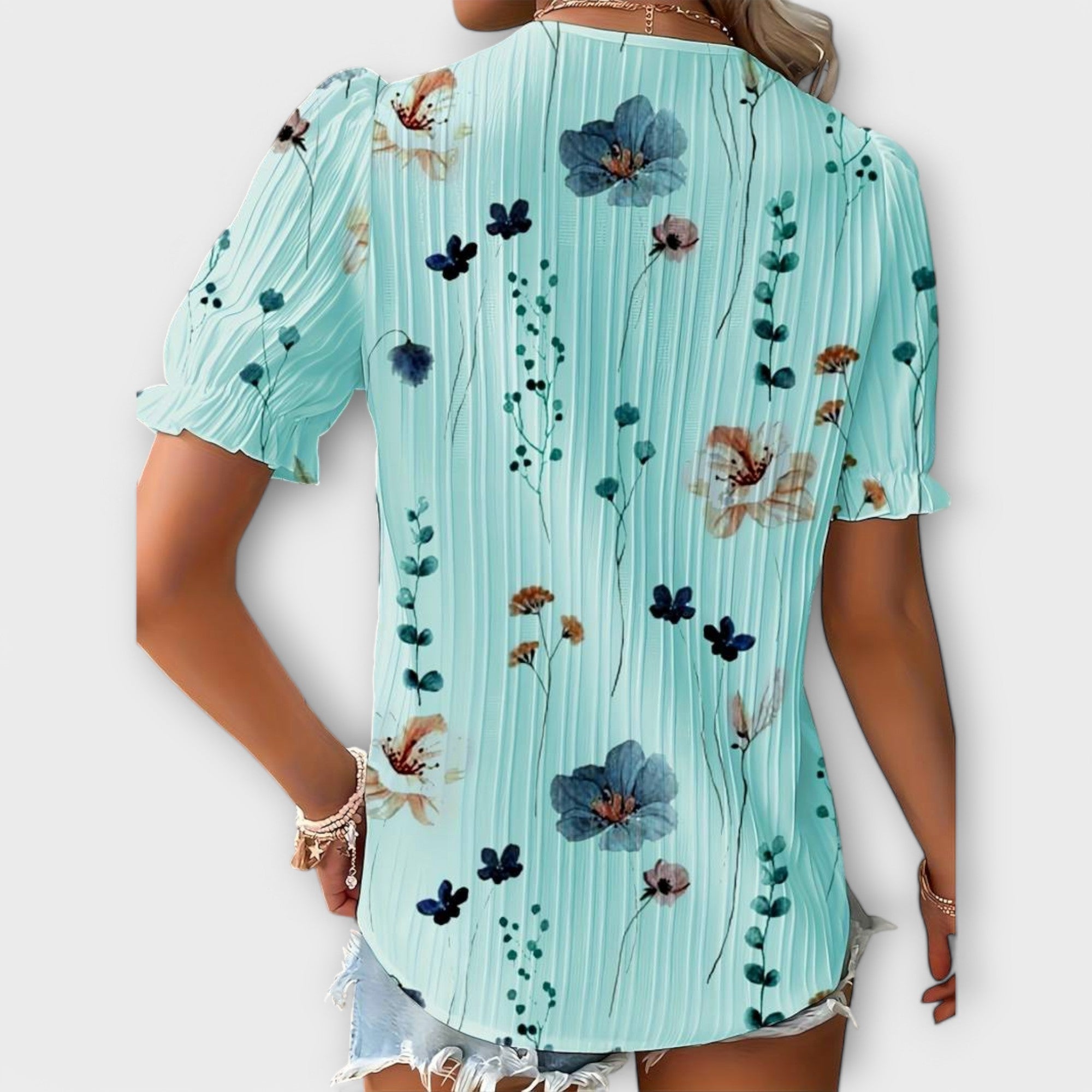 Emily - Fashionabel Bluse med V-udskæring