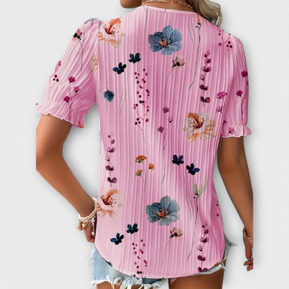 Emily - Fashionabel Bluse med V-udskæring
