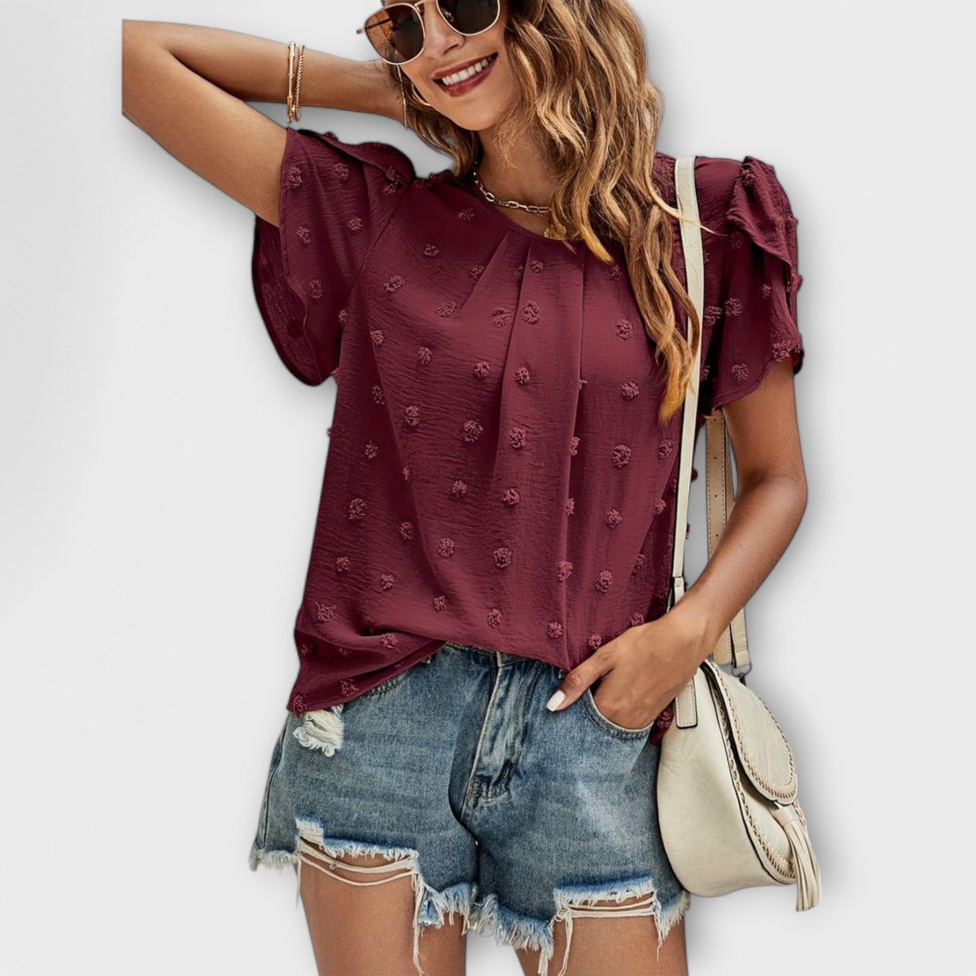 Charlotte - Den Perfekte Prikkede Bluse