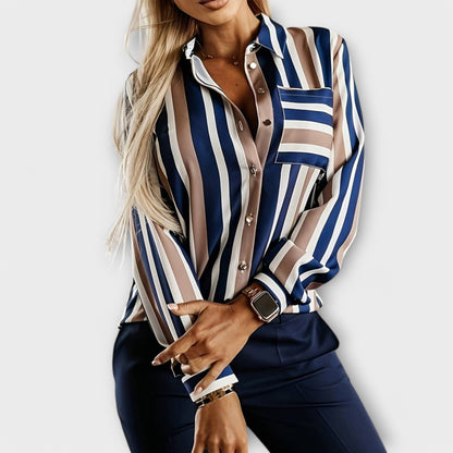 Emily - Casual og Afslappet Stribet Bluse