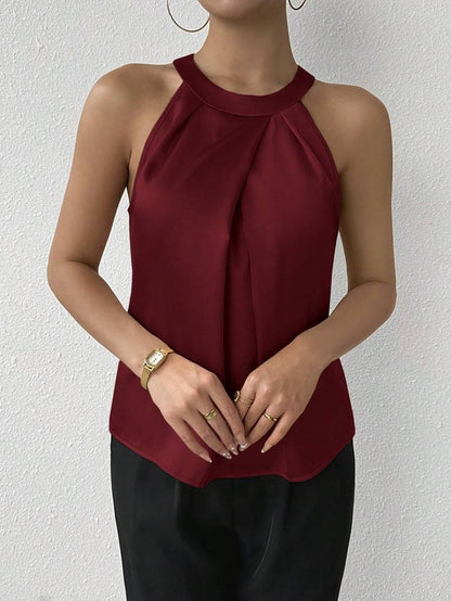 Skye - Chic Satin Bluse med Off-Shoulder Design