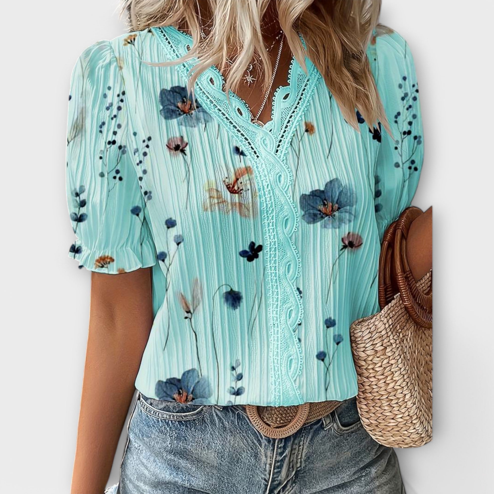 Emily - Fashionabel Bluse med V-udskæring