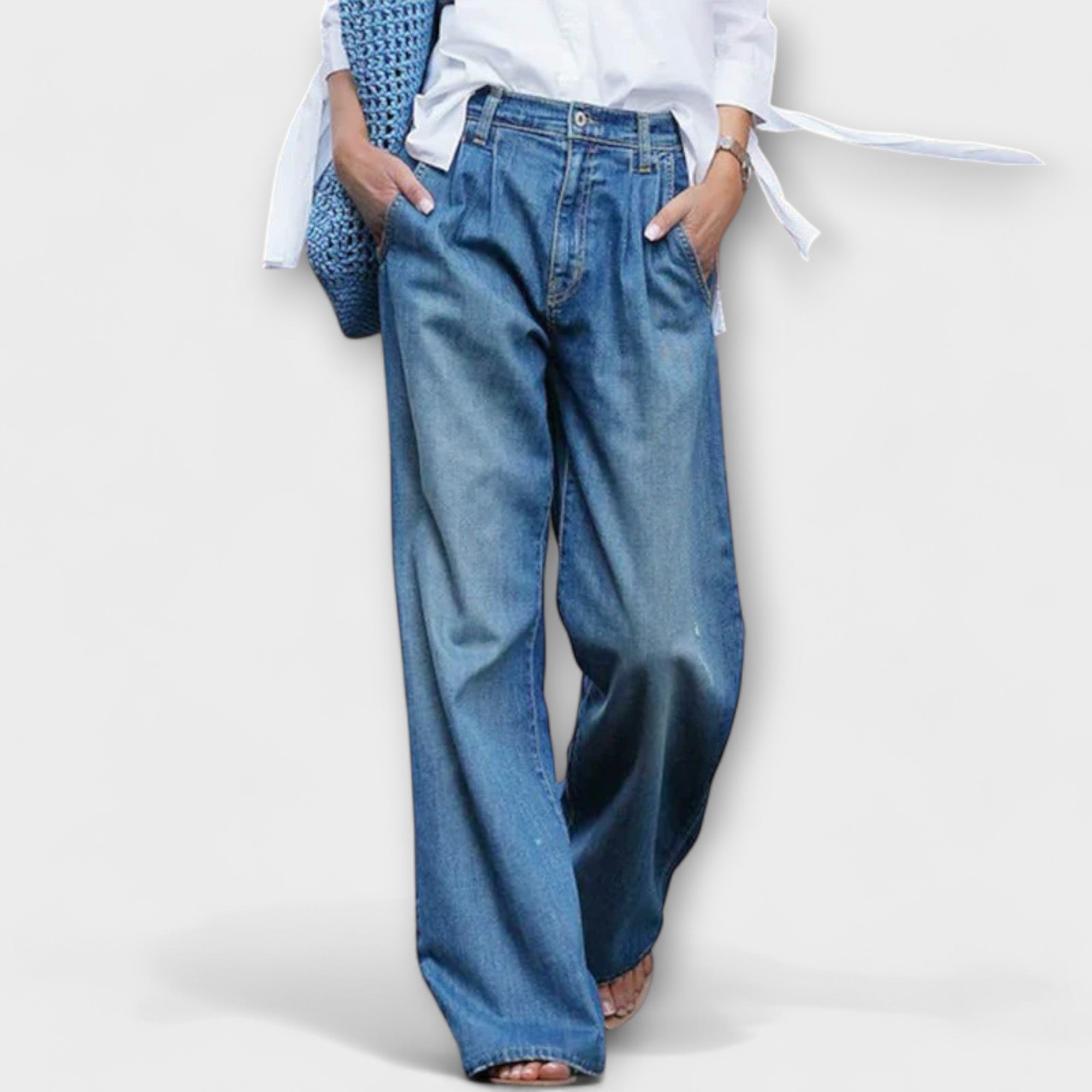 Ava - Højkvalitets Jeans med Bredde Ben