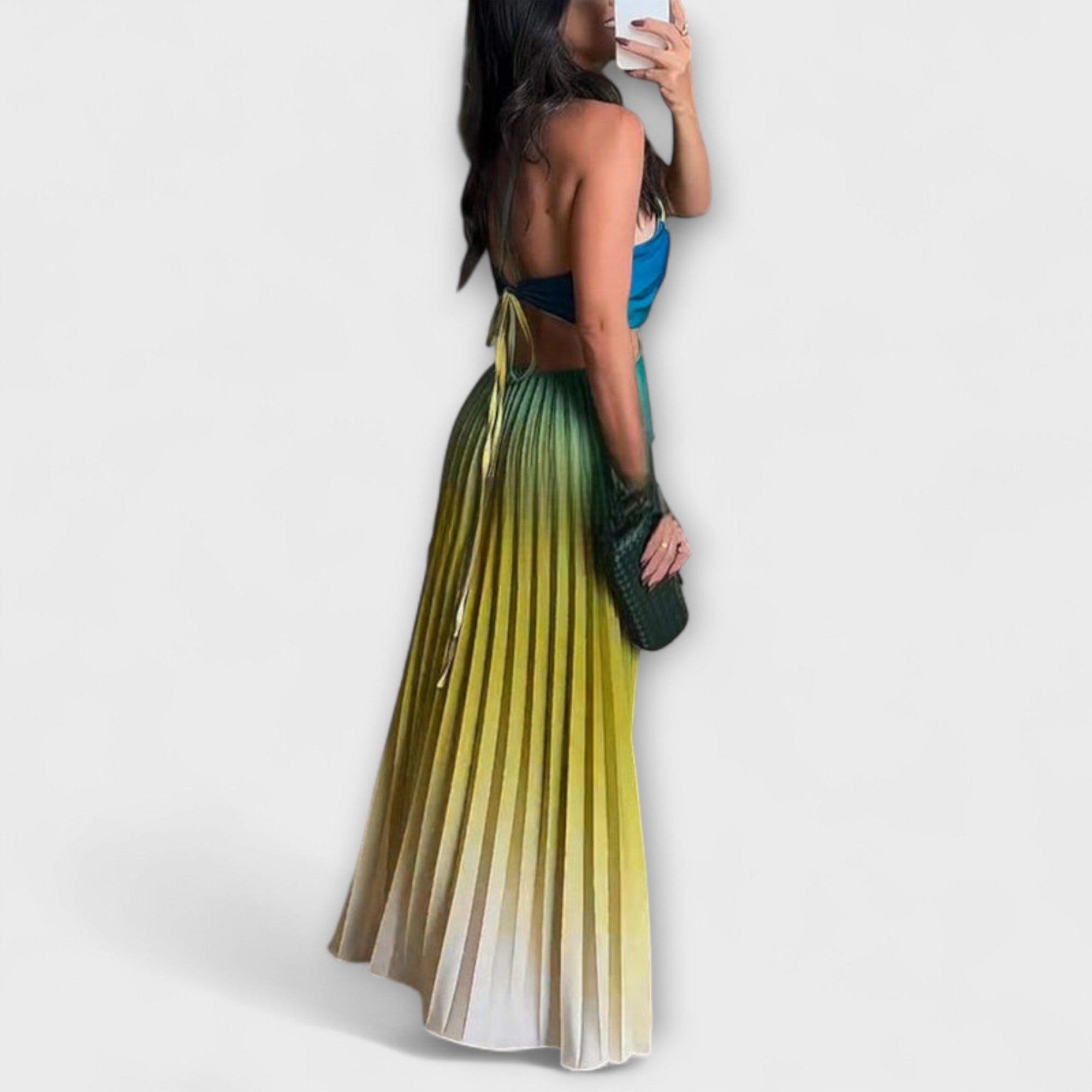 Haven - Stilfuld Rygfri Tie-Dye Maxi Kjole