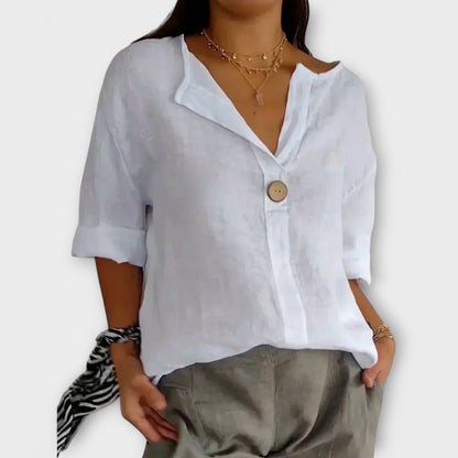 Nicole - Stilfuld Bluse med V-Hals