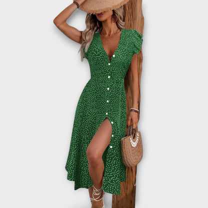 Chic Polka Dot Midi Kjole