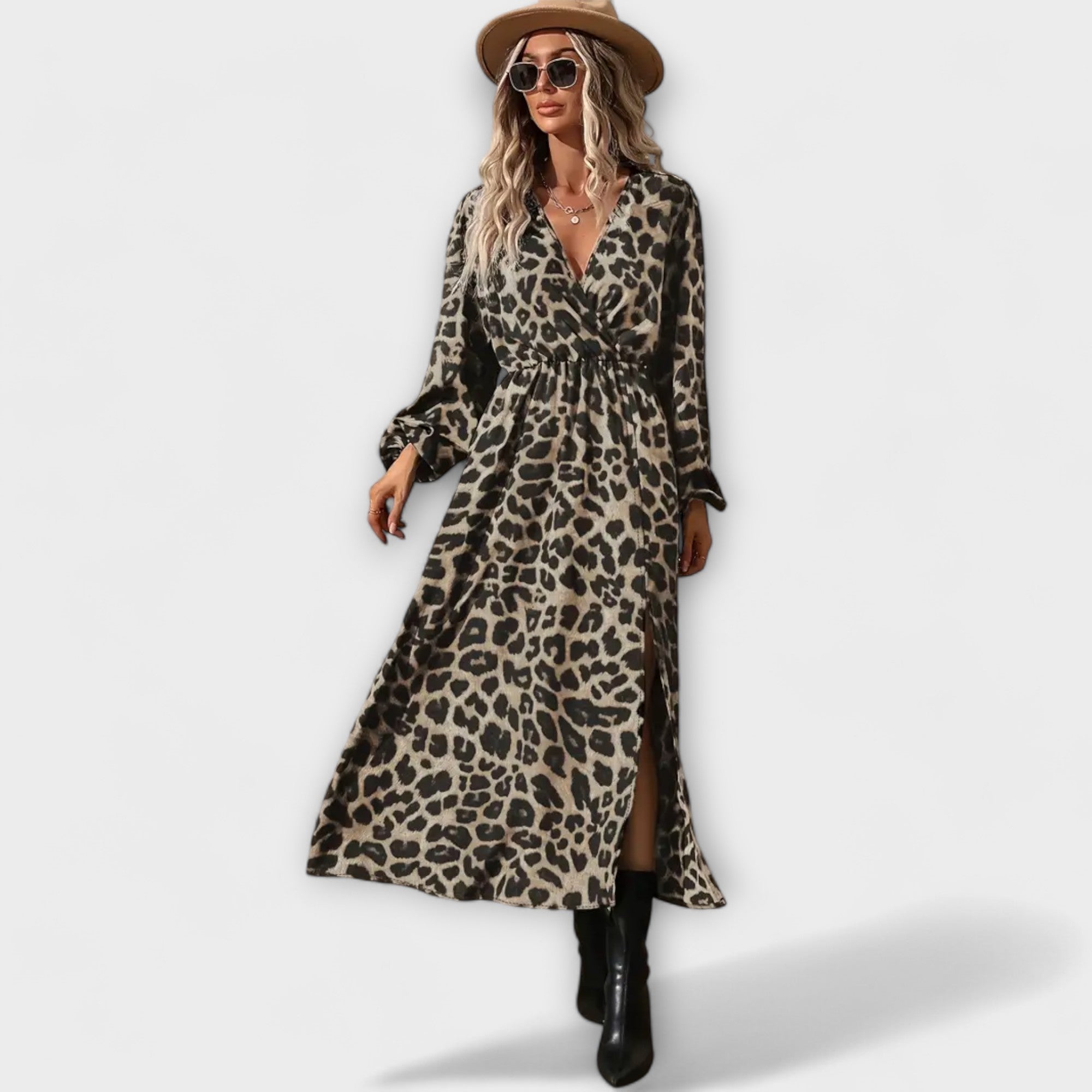 Natalie - Stilfuld Kjole med Leopardprint