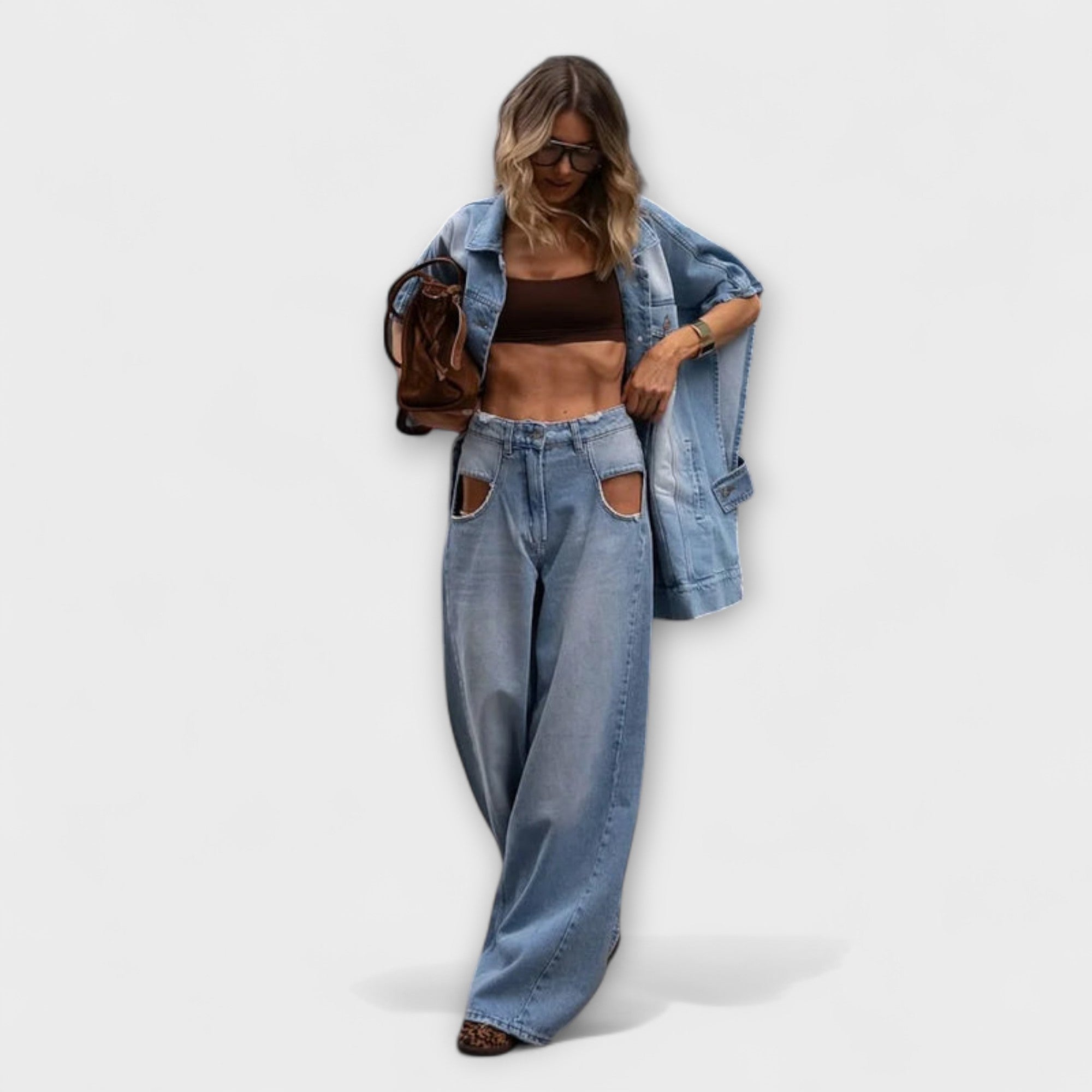 Blair - Løs-Fittende Ærmeløs Denim Sæt
