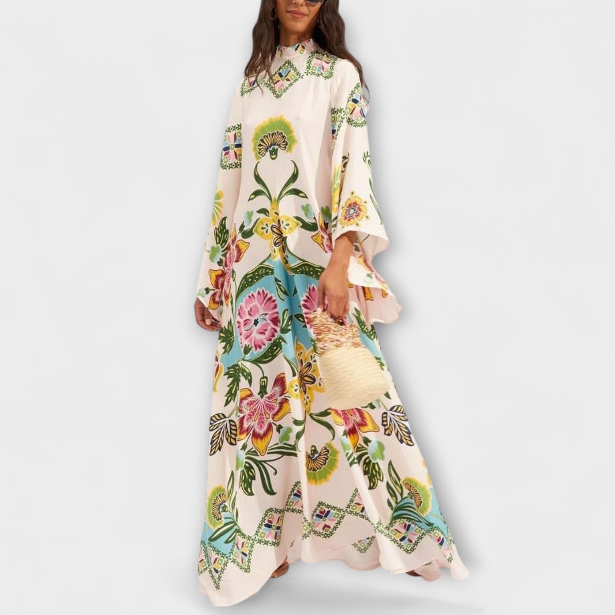 Lisa - Elegant Maxi Kjole med Blomsterprint og Flydende Design