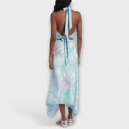 Everly - Sæt med Halter Top og Asymmetrisk Midi Nederdel