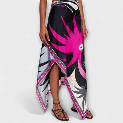 Everly - Sæt med Halter Top og Asymmetrisk Midi Nederdel