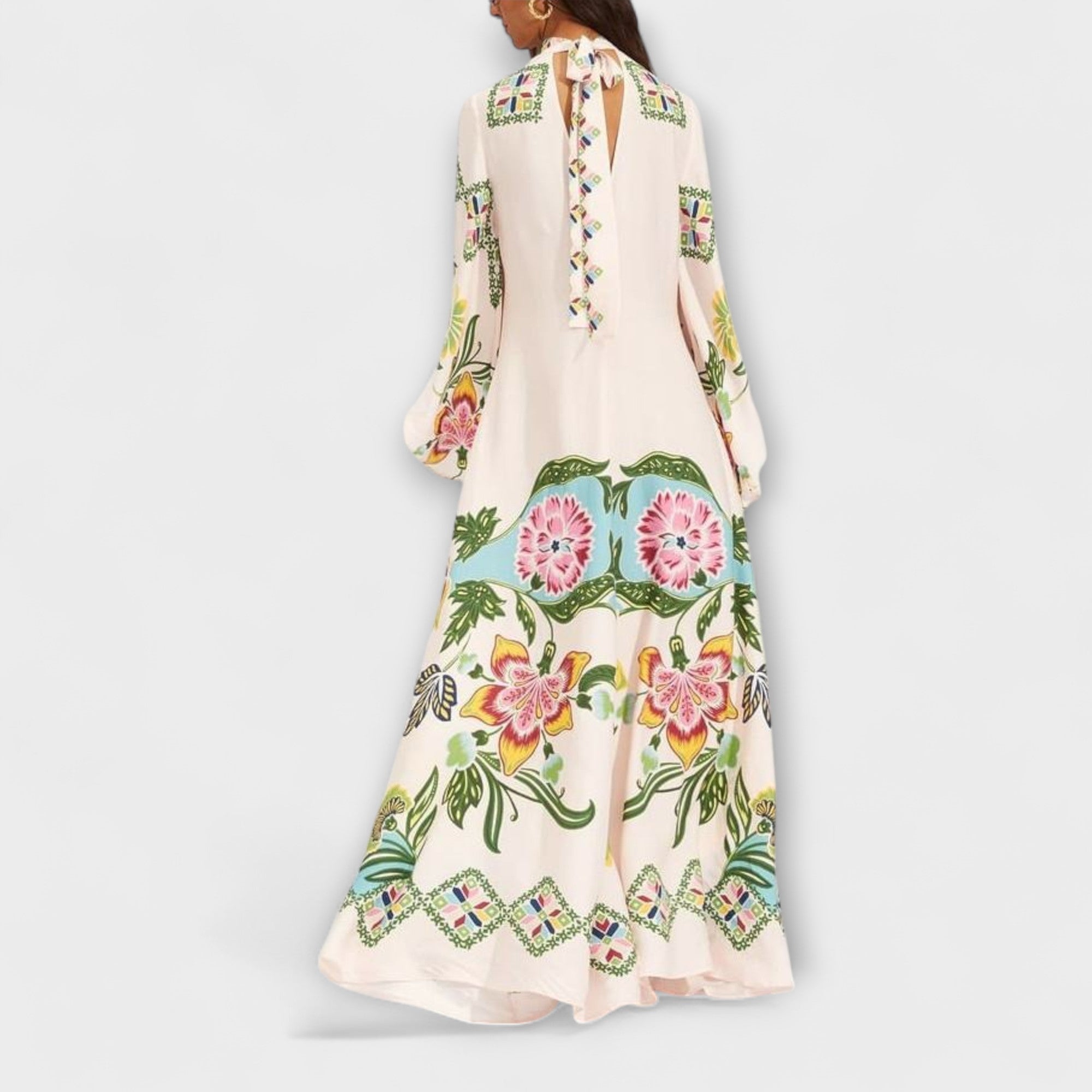 Lisa - Elegant Maxi Kjole med Blomsterprint og Flydende Design