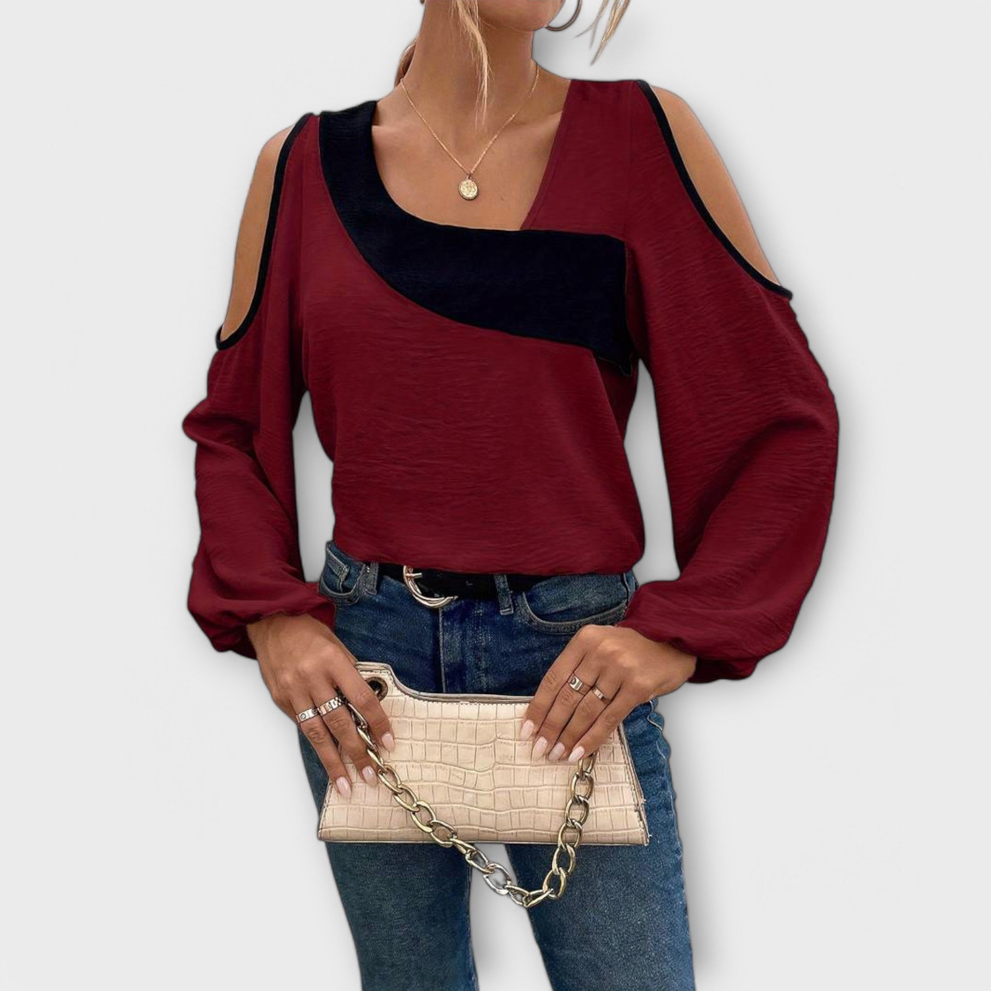 Scarlett - Bluse med Fyrkantet Udsnit